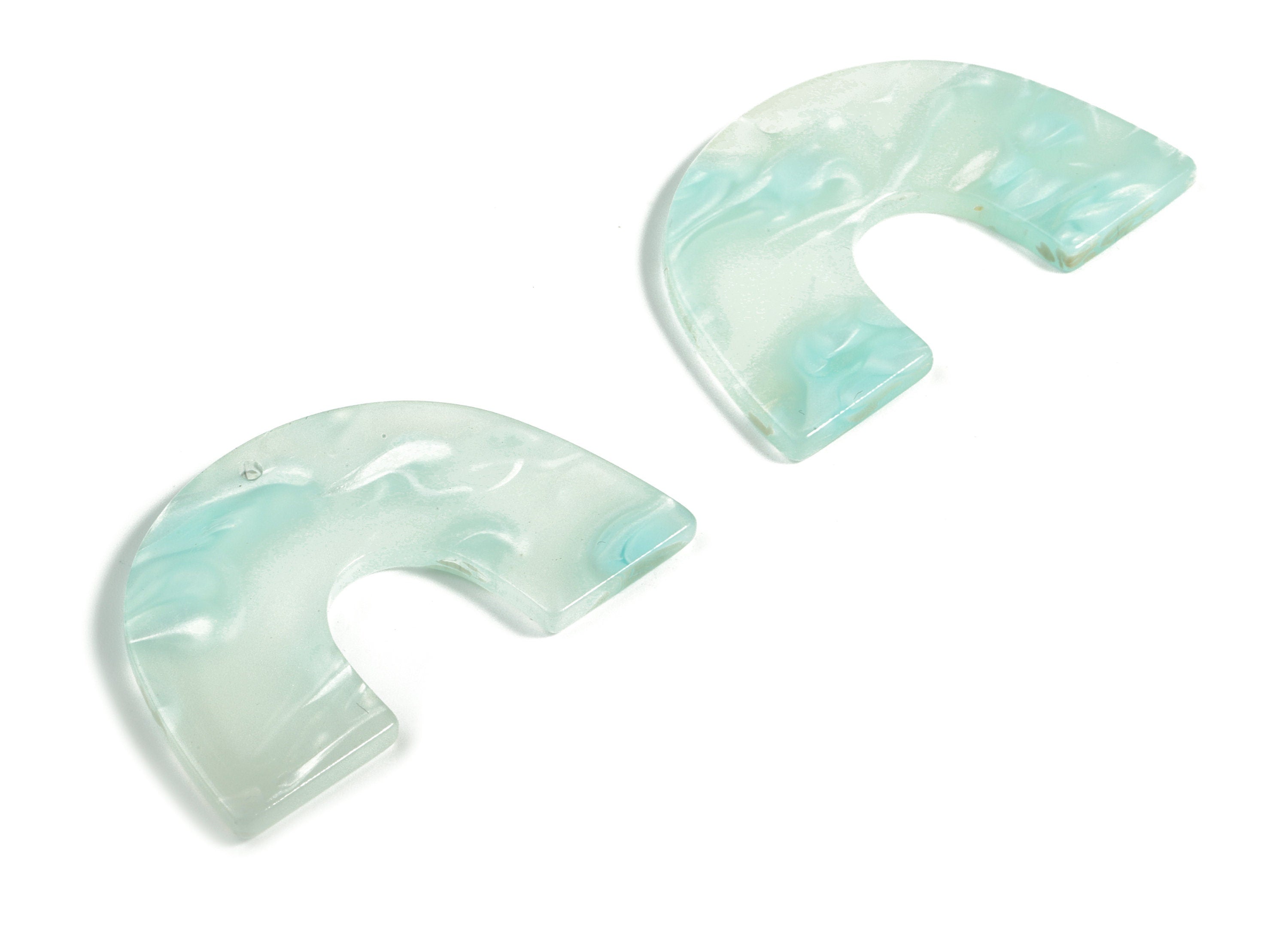 Acrylic Semicircle Earring Charms - Acrylic U Pendant - Earring Finding - Jewelry Supplies - Color Code:A599 - 40x25.69x2.63mm - AC2018-A599 - DOMEDBAZAAR