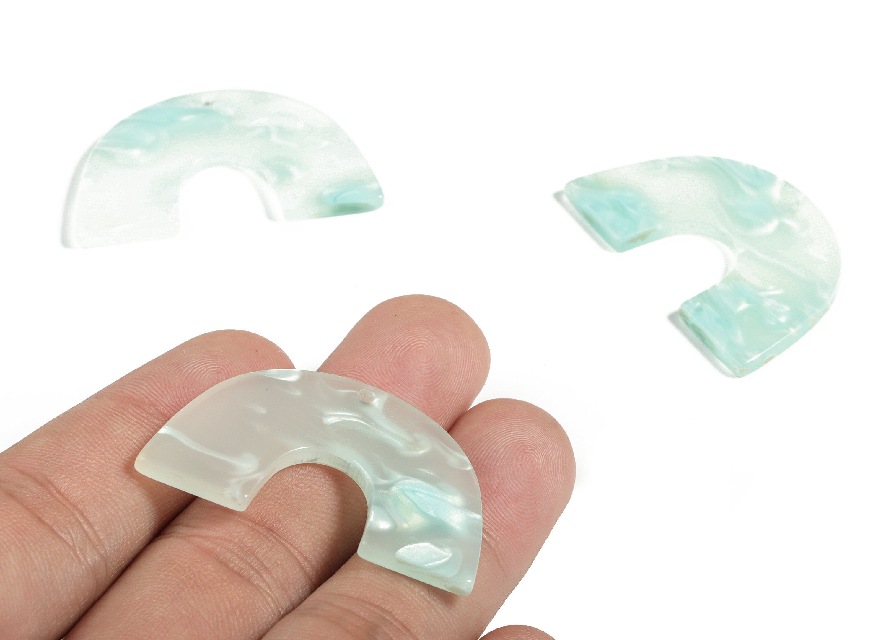 Acrylic Semicircle Earring Charms - Acrylic U Pendant - Earring Finding - Jewelry Supplies - Color Code:A599 - 40x25.69x2.63mm - AC2018-A599 - DOMEDBAZAAR