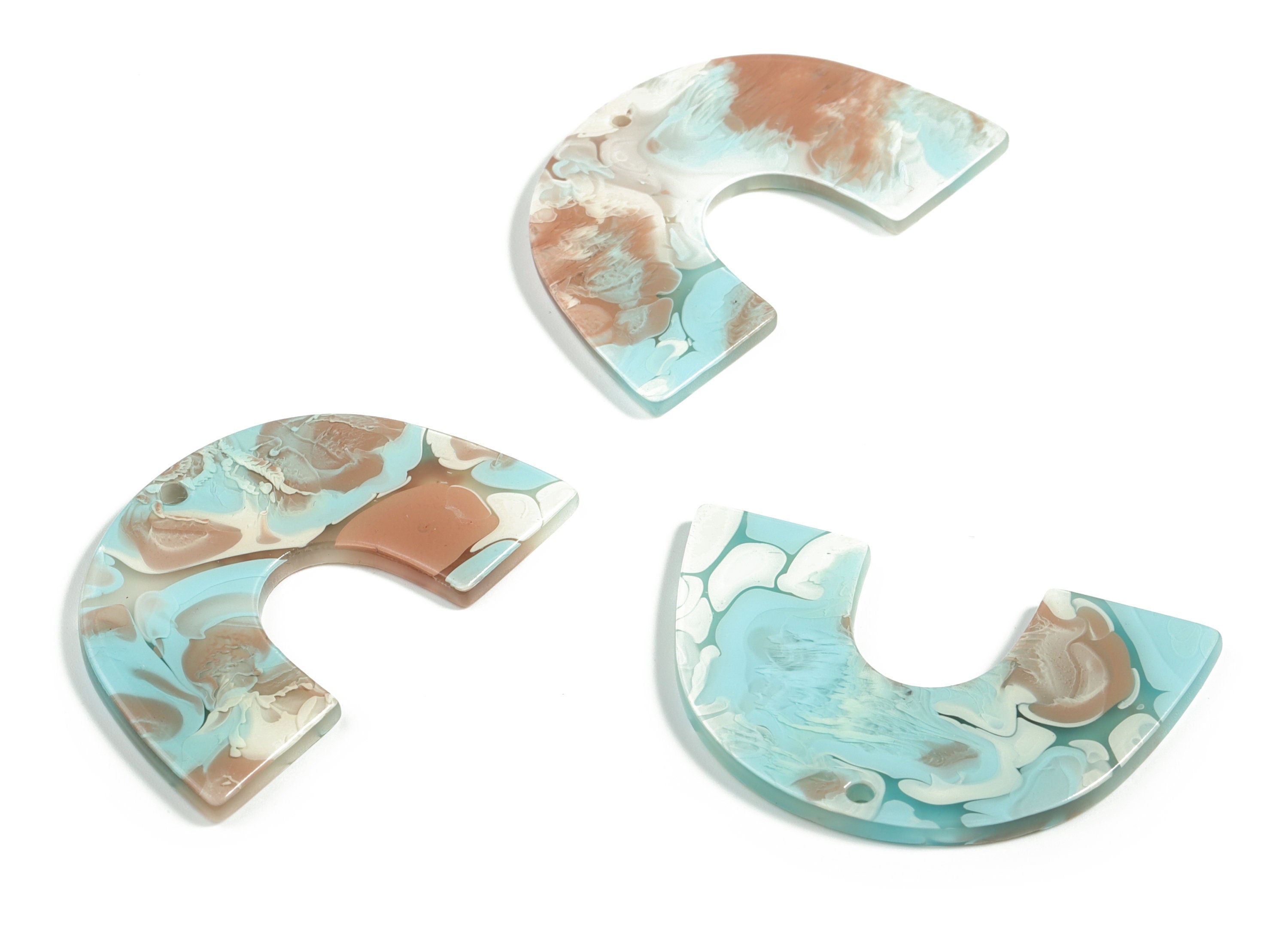 Acrylic Semicircle Earring Charm- Acrylic U Pendant- Earring Finding - Jewelry Supplies - Color Code:A585 - 40.15x25.73x2.22mm - AC2018-A585 - DOMEDBAZAAR