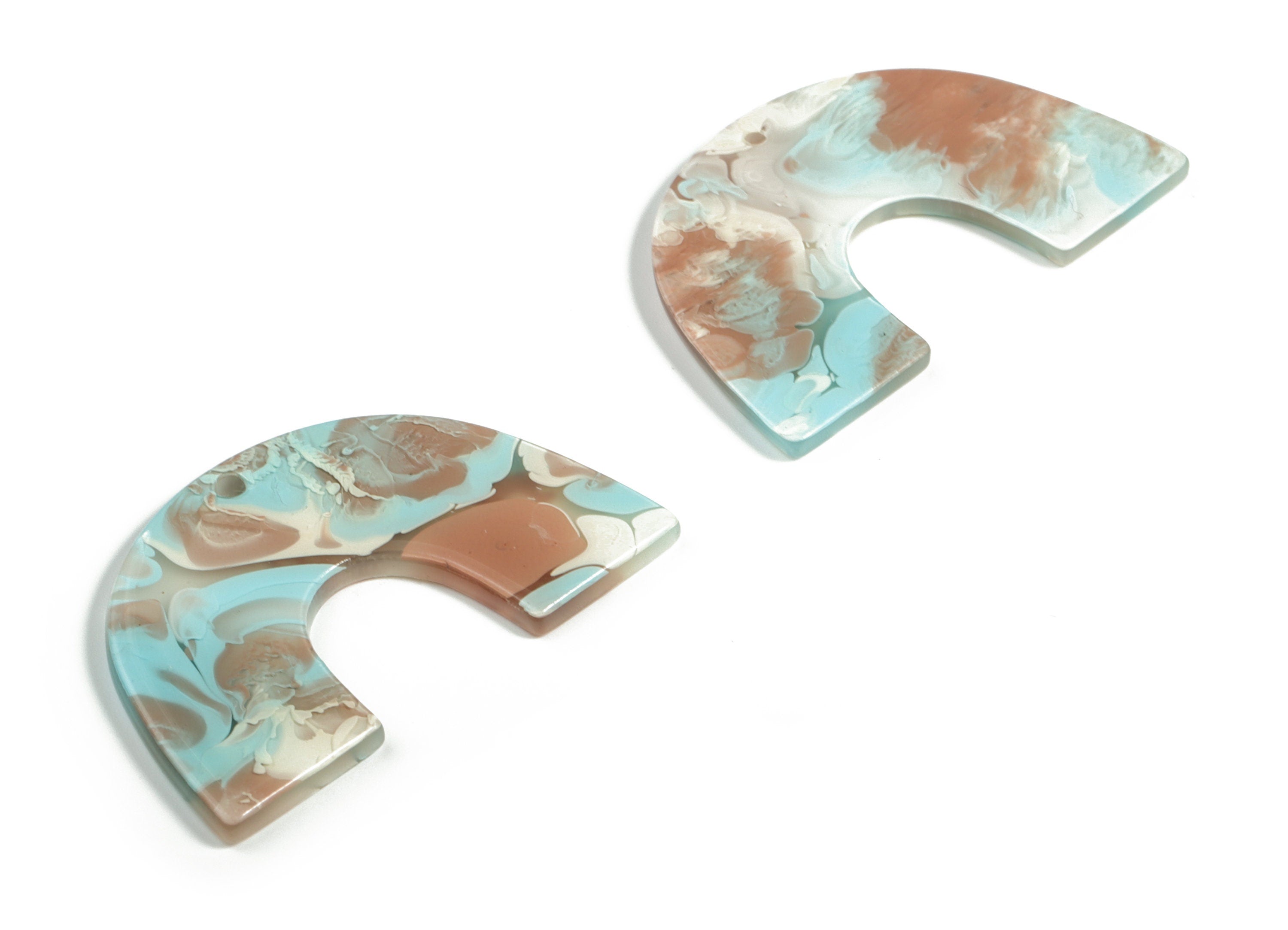 Acrylic Semicircle Earring Charm- Acrylic U Pendant- Earring Finding - Jewelry Supplies - Color Code:A585 - 40.15x25.73x2.22mm - AC2018-A585 - DOMEDBAZAAR