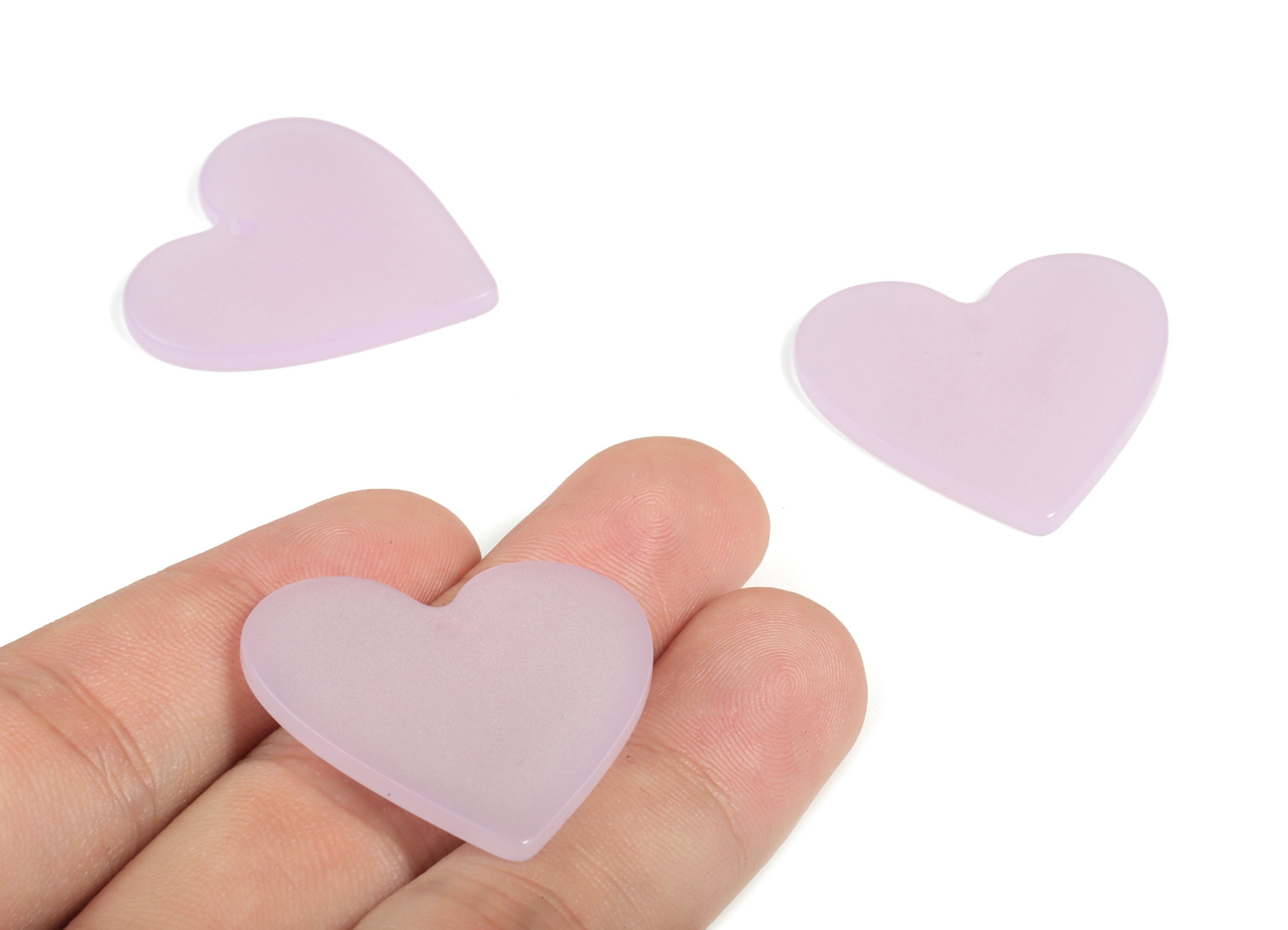 Acrylic Heart Earring Charms - Heart Pendant - Earring Findings - Jewelry Supplies - Color Code: A613 - 31.76x31.19x2.19mm - AC1431-A613 - DOMEDBAZAAR