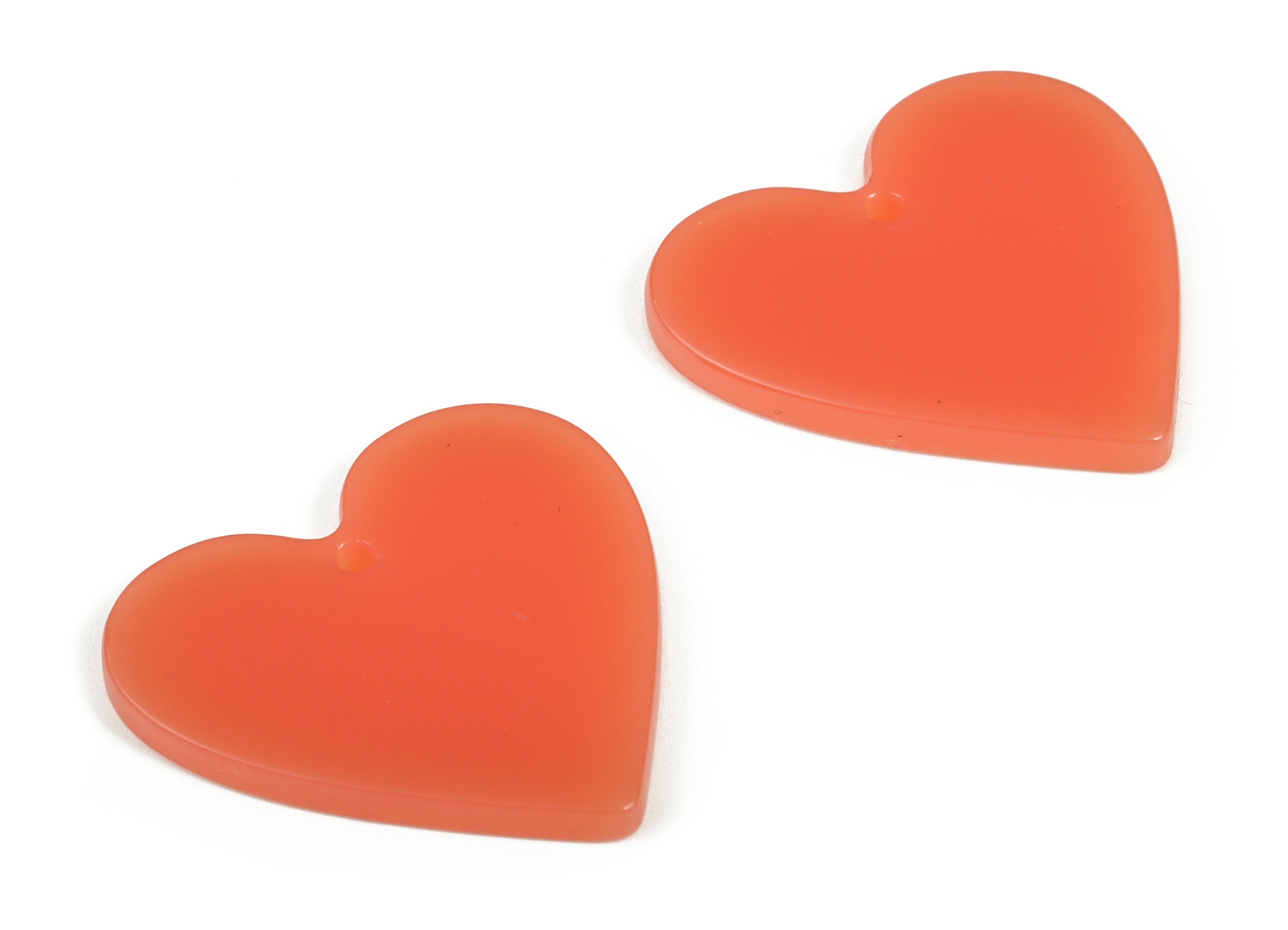 Acrylic Heart Earring Charms - Heart Pendant - Earring Findings - Jewelry Supplies - Color Code: A614 - 31.55x30.98x2.57mm - AC1431-A614 - DOMEDBAZAAR