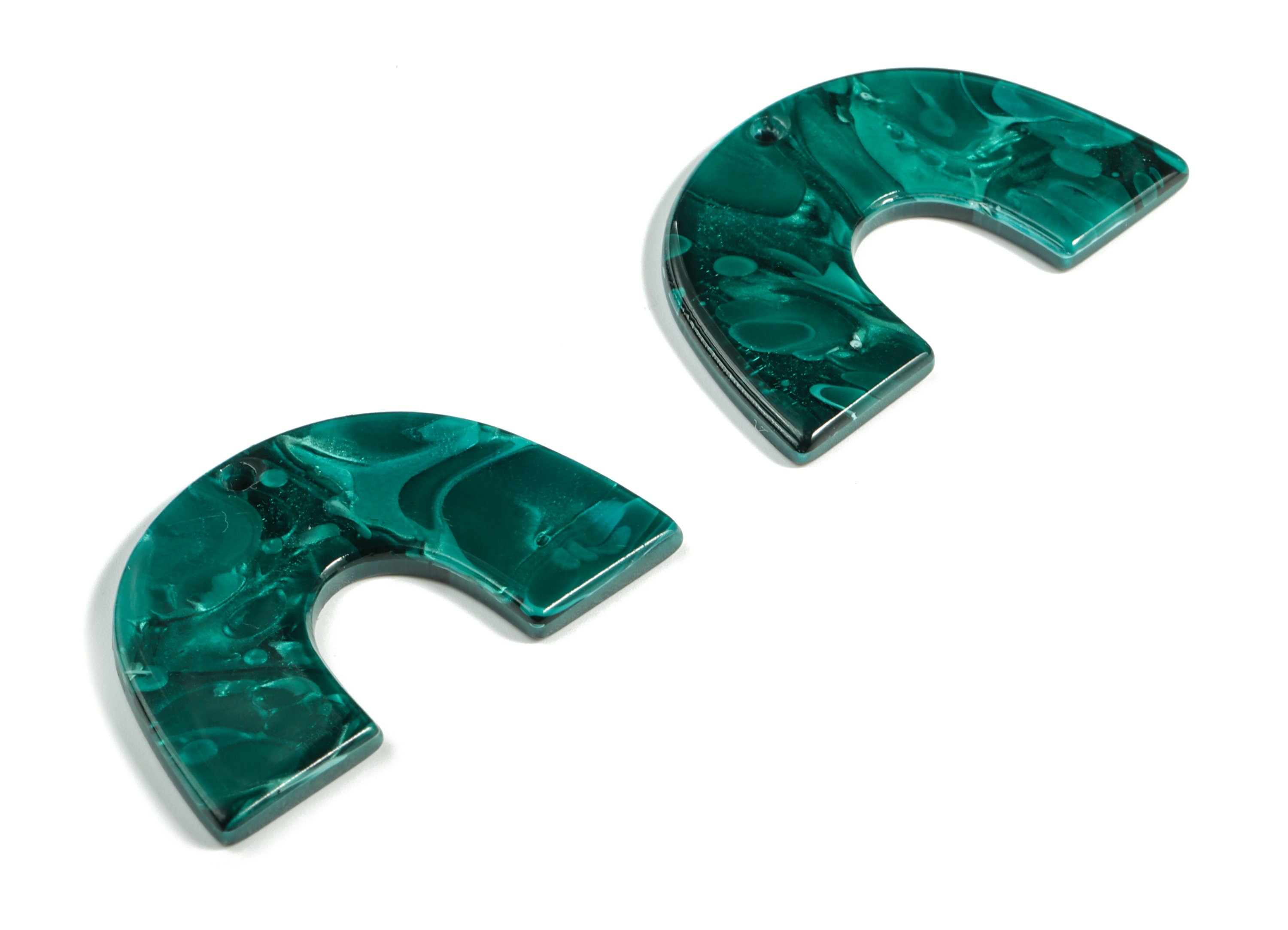 Acrylic Semicircle Earring Charms - Acrylic U Pendant - Earring Finding - Jewelry Supplies - Color Code: A624 - 40x25.7x2.27mm - AC2018-A624 - DOMEDBAZAAR