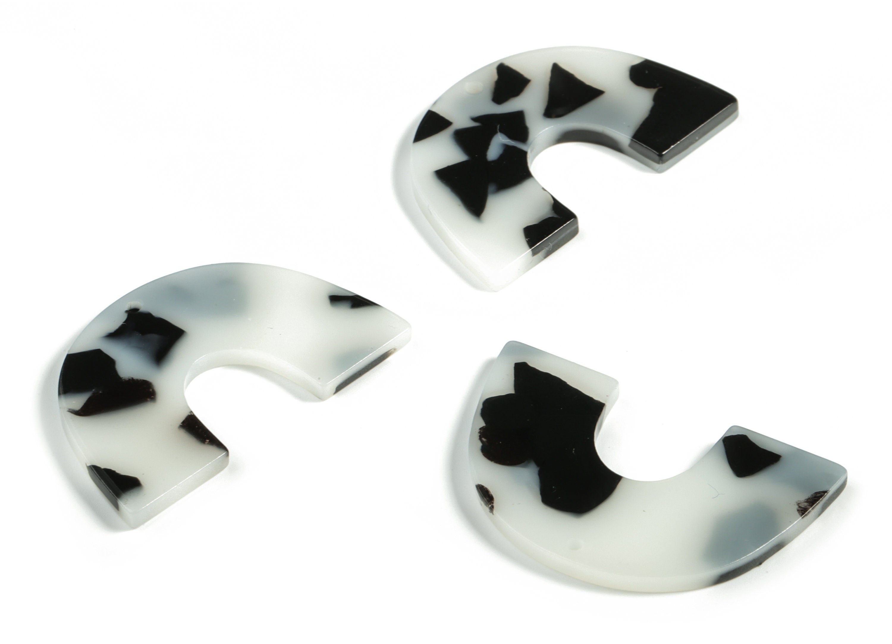 Acrylic Semicircle Earring Charms - Acrylic U Pendant Findings - Jewelry Supplies - Color Code:A616 – 40.35x25.48x2.97mm - AC2018-A616 - DOMEDBAZAAR