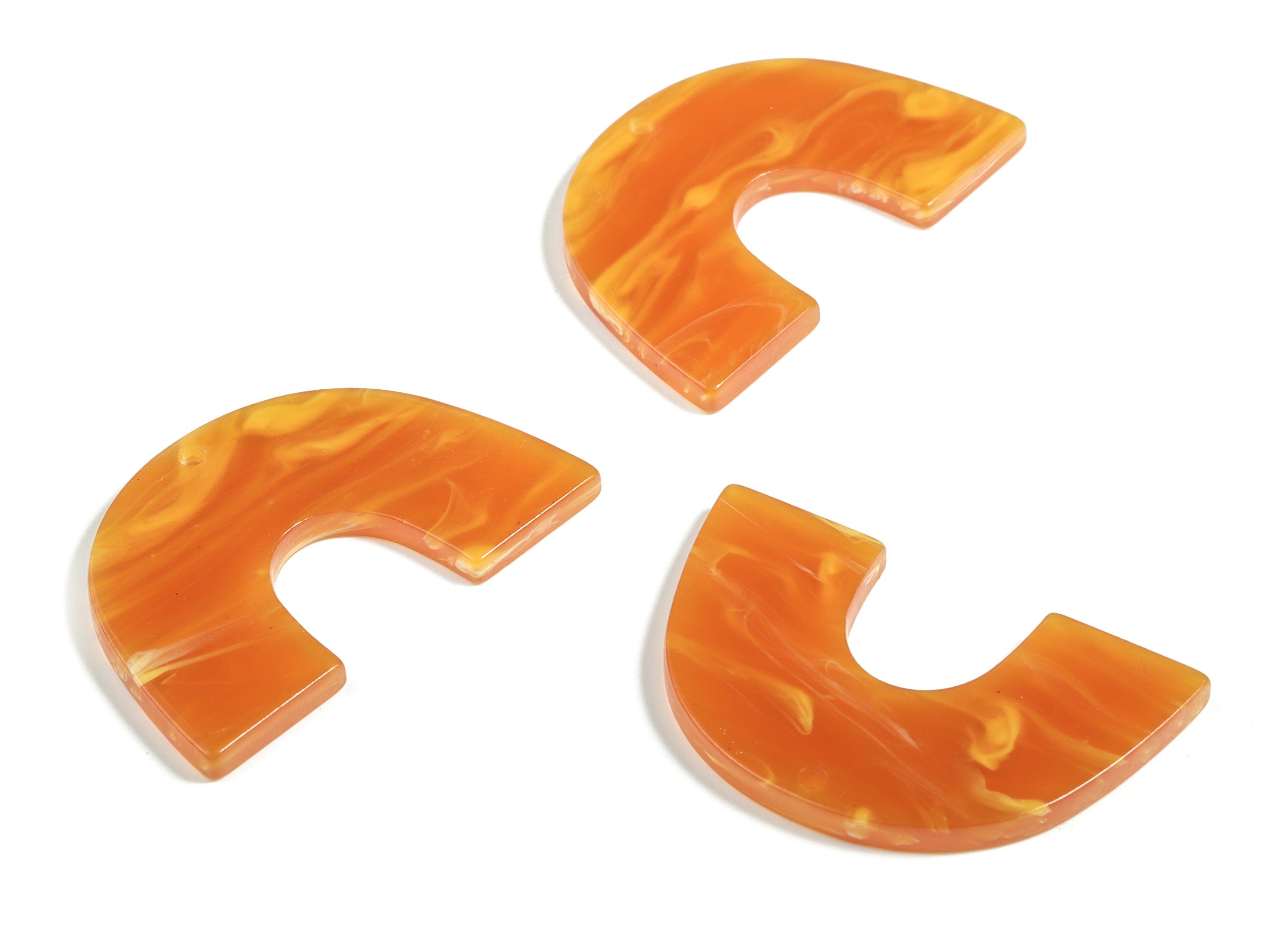 Acrylic U Pendant - Acrylic Semicircle Earring Charm - Earring Finding - Jewelry Supplies - Color Code:A563- 40.23x25.66x2.7mm - AC2018-A563 - DOMEDBAZAAR