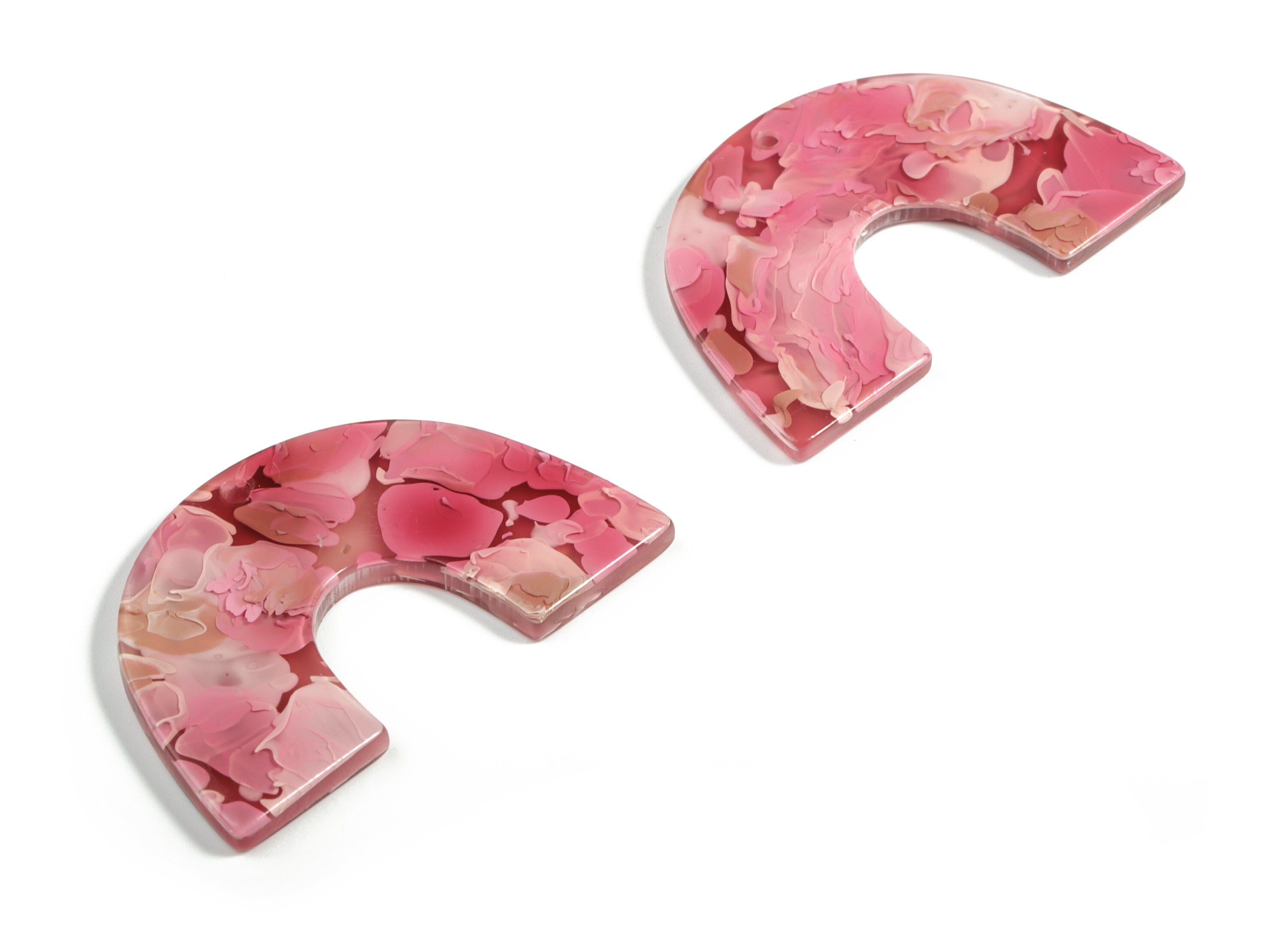 Acrylic Semicircle Earring Charms - Acrylic U Pendant-U Earring - Jewelry Supplies - Color Code:A632 - 40.17x25.77x2.59mm - AC2018-A632 - DOMEDBAZAAR