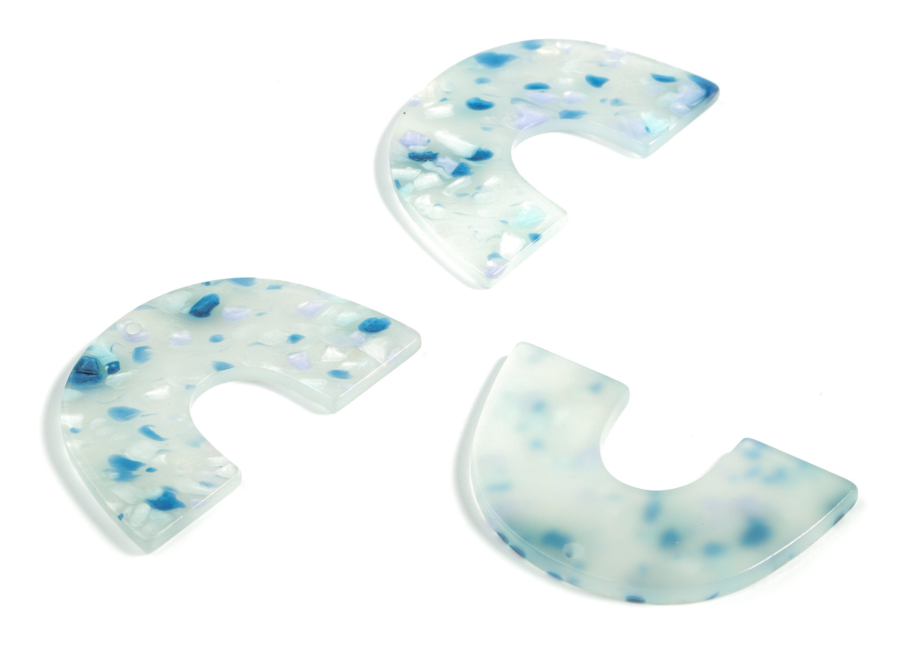 Acrylic Semicircle Earring Charms - Acrylic U Pendant Findings - Jewelry Supplies - Color Code:A605 – 40.17x25.69x2.40mm - AC2018-A605 - DOMEDBAZAAR