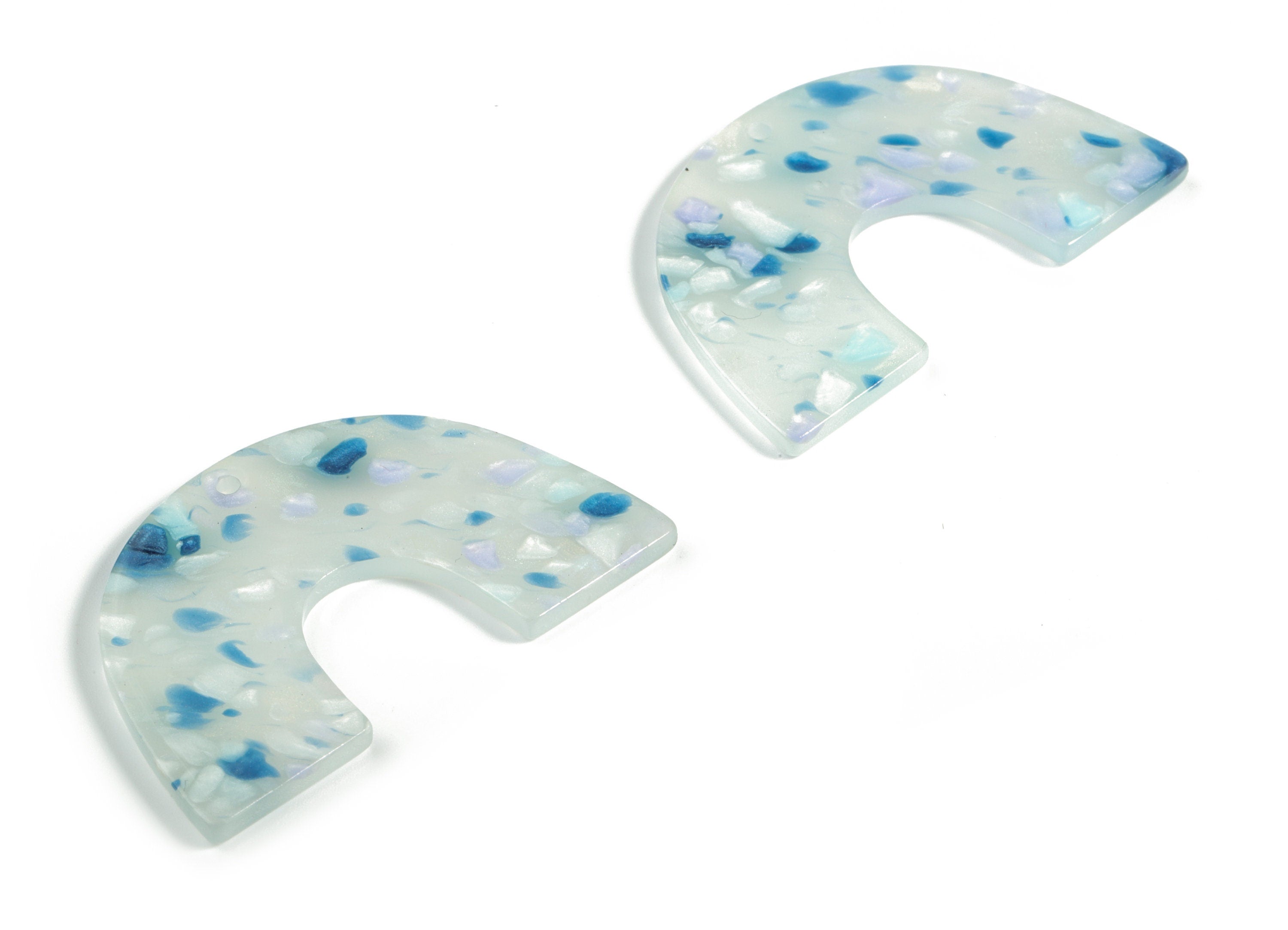 Acrylic Semicircle Earring Charms - Acrylic U Pendant Findings - Jewelry Supplies - Color Code:A605 – 40.17x25.69x2.40mm - AC2018-A605 - DOMEDBAZAAR