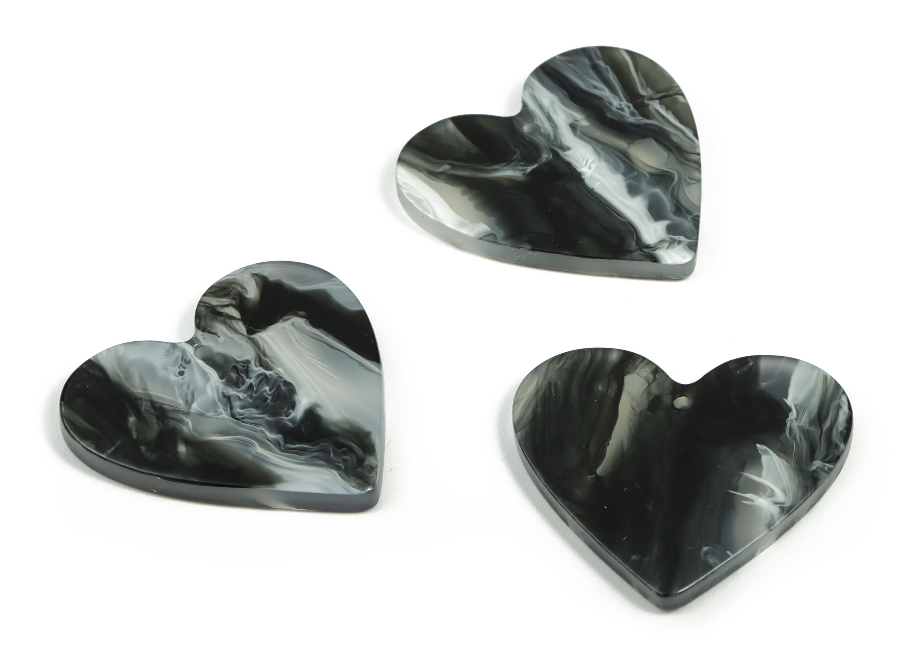 Acrylic Heart Earring Charms - Heart Pendant - Earring Findings - Jewelry Supplies - Color Code: A626 - 31.69x30.99x2.27mm - AC1431-A626 - DOMEDBAZAAR