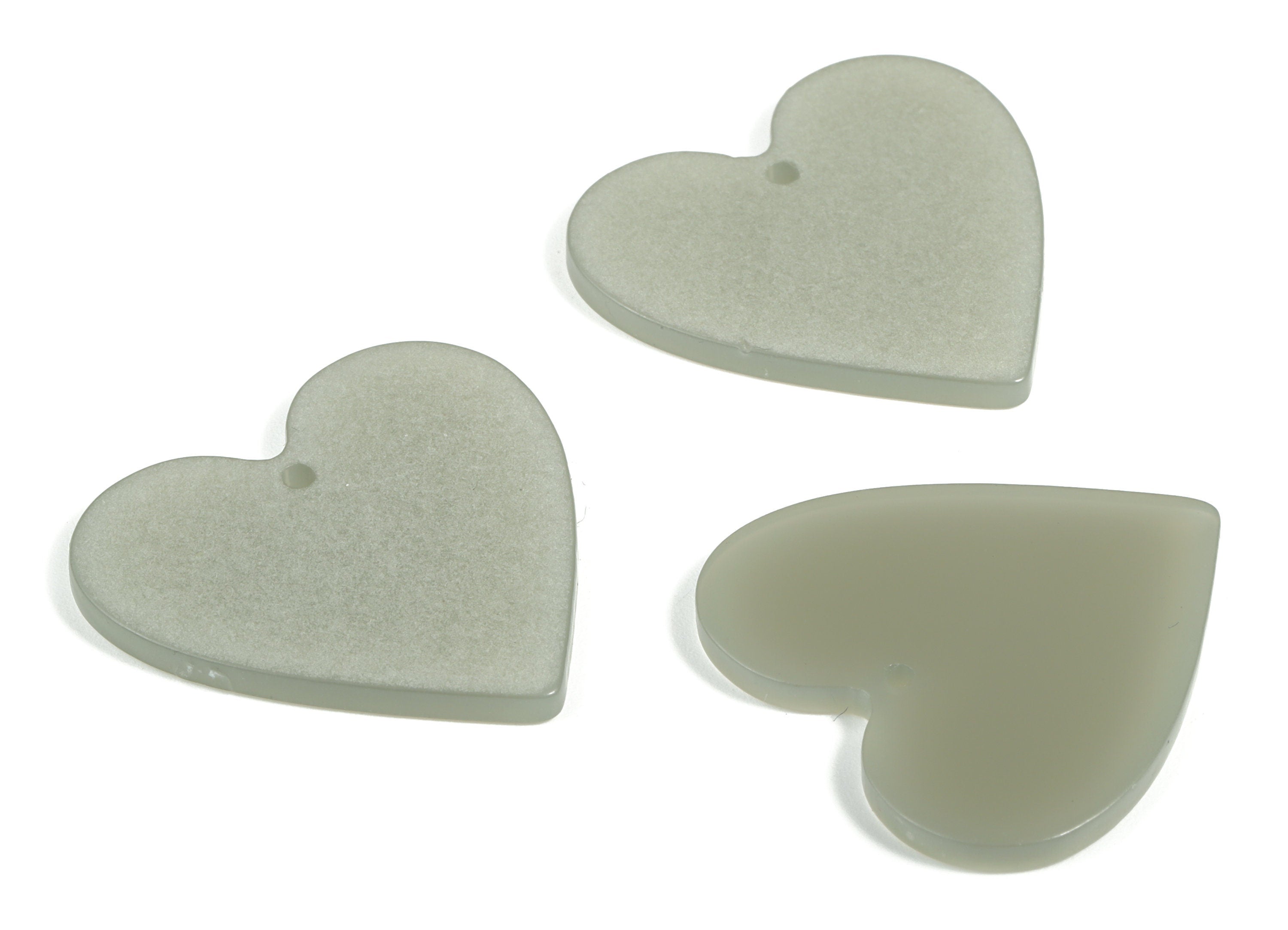 Acrylic Heart Earring Charms - Heart Pendant - Earring Findings - Jewelry Supplies - Color Code: A627 - 31.82x31.27x2.61mm - AC1431-A627 - DOMEDBAZAAR