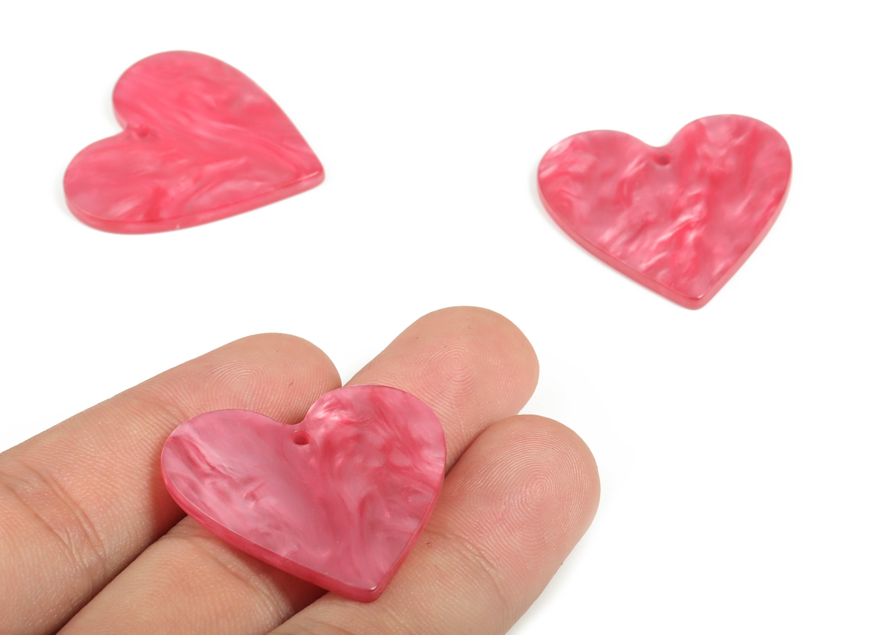 Acrylic Heart Earring Charms - Heart Pendant - Earring Findings - Jewelry Supplies - Color Code: A629 - 31.75x31.26x2.46mm - AC1431-A629 - DOMEDBAZAAR
