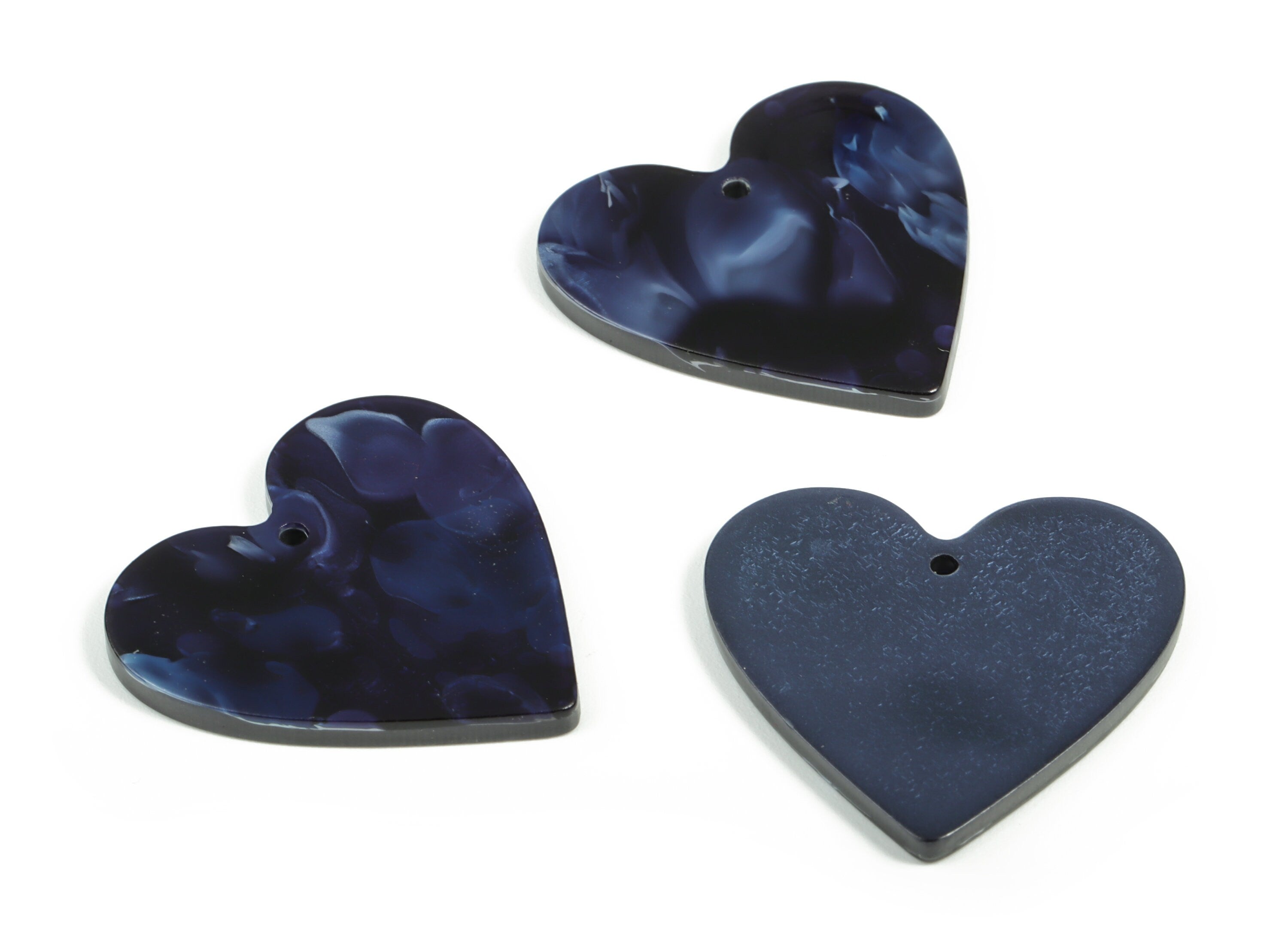 Acrylic Heart Earring Charms - Heart Pendant - Earring Findings - Jewelry Supplies - Color Code: A634 - 31.46x31.21x2.39mm - AC1431-A634 - DOMEDBAZAAR