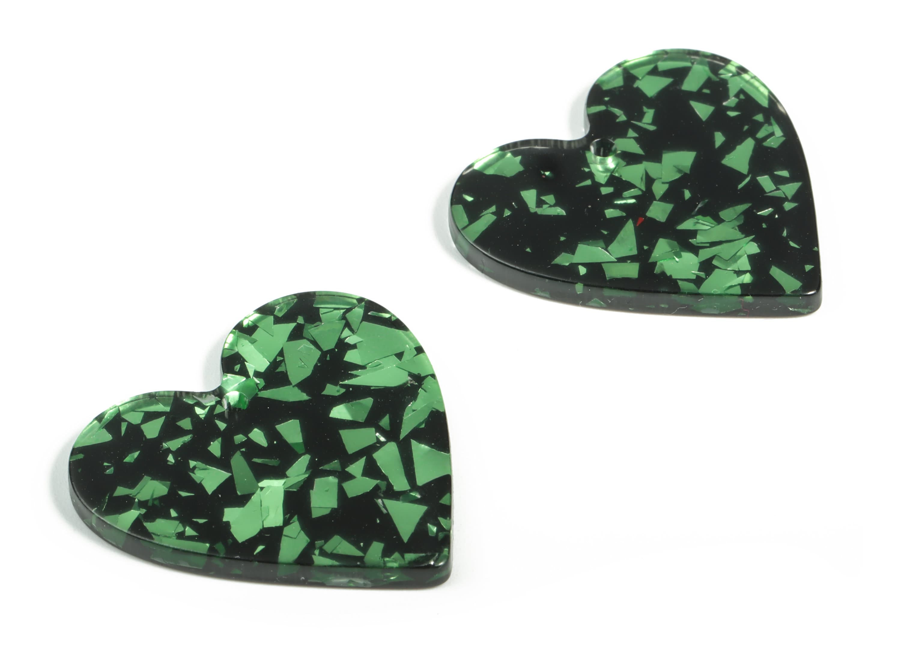 Acrylic Heart Earring Charms - Heart Pendant - Earring Findings - Jewelry Supplies - Color Code: A635 - 31.64x31.14x2.75mm - AC1431-A635 - DOMEDBAZAAR