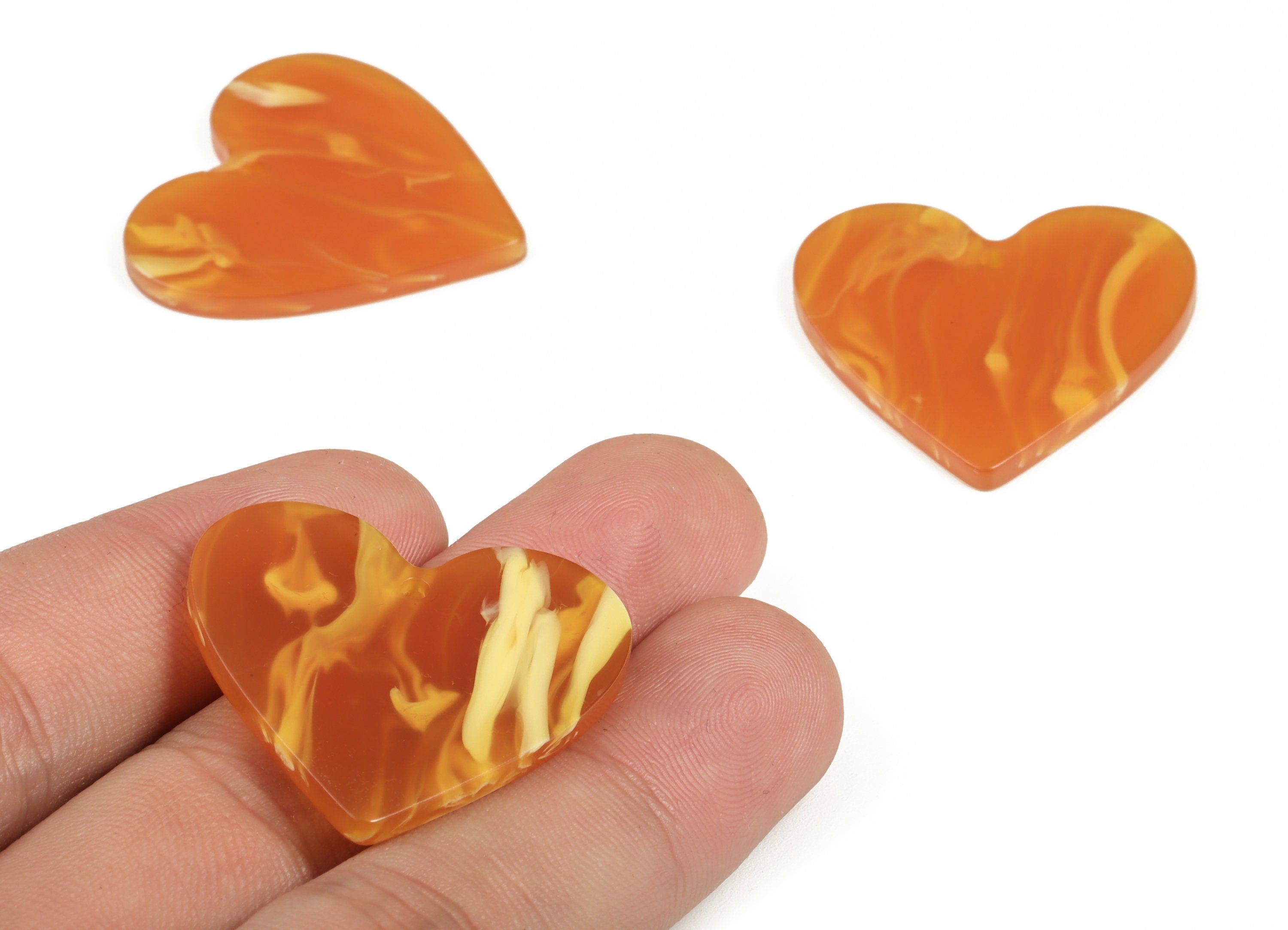 Acrylic Earring Charms - Earring Findings - Heart Shaped Pendant - Color Code: A563 - 31.73x31.24x2.61mm - AC1431-A563 - DOMEDBAZAAR