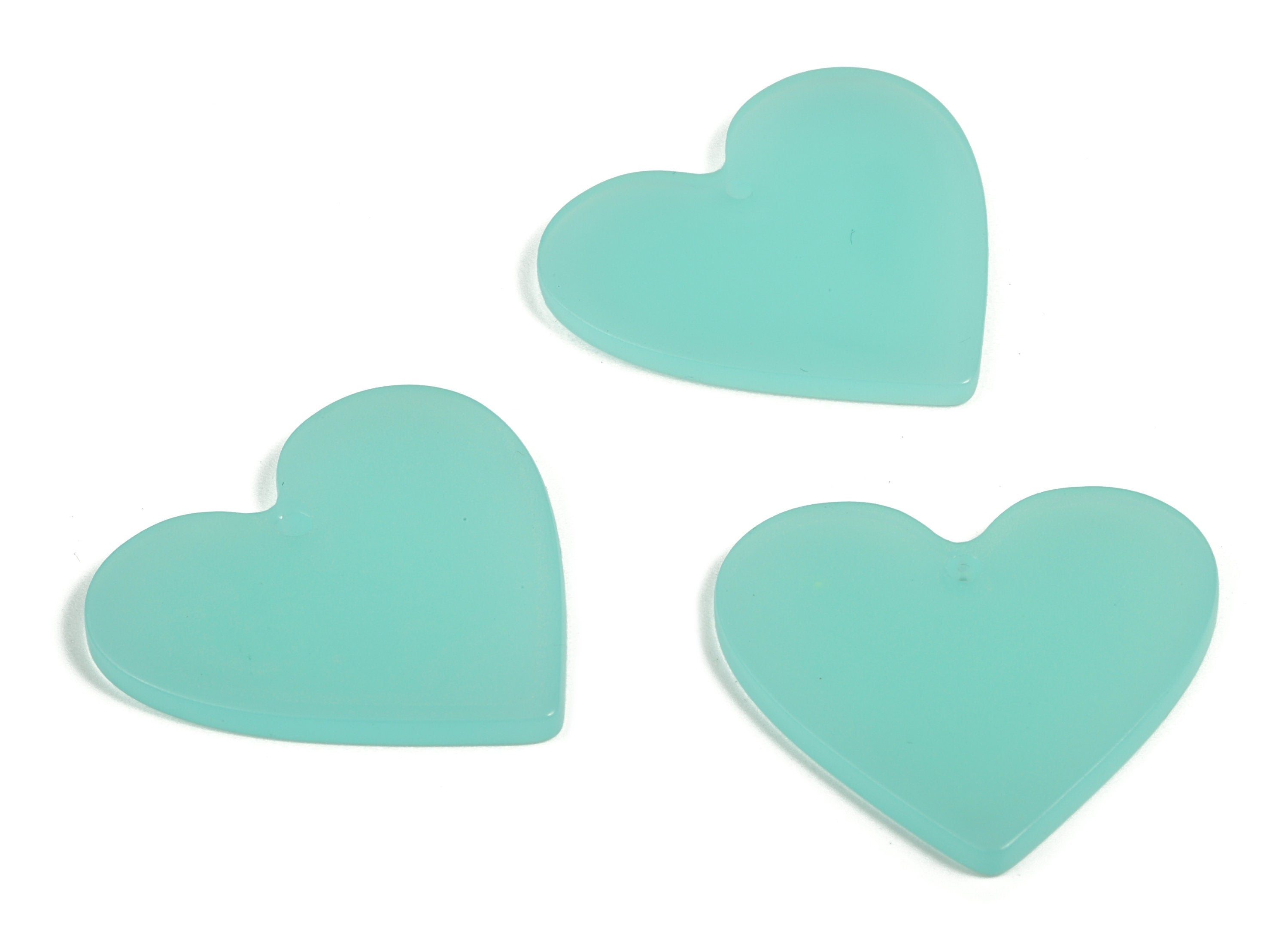 Acrylic Heart Earring Charms - Heart Pendant - Earring Findings - Jewelry Supplies - Color Code: A612 - 31.61x31.09x2.18mm - AC1431-A612 - DOMEDBAZAAR