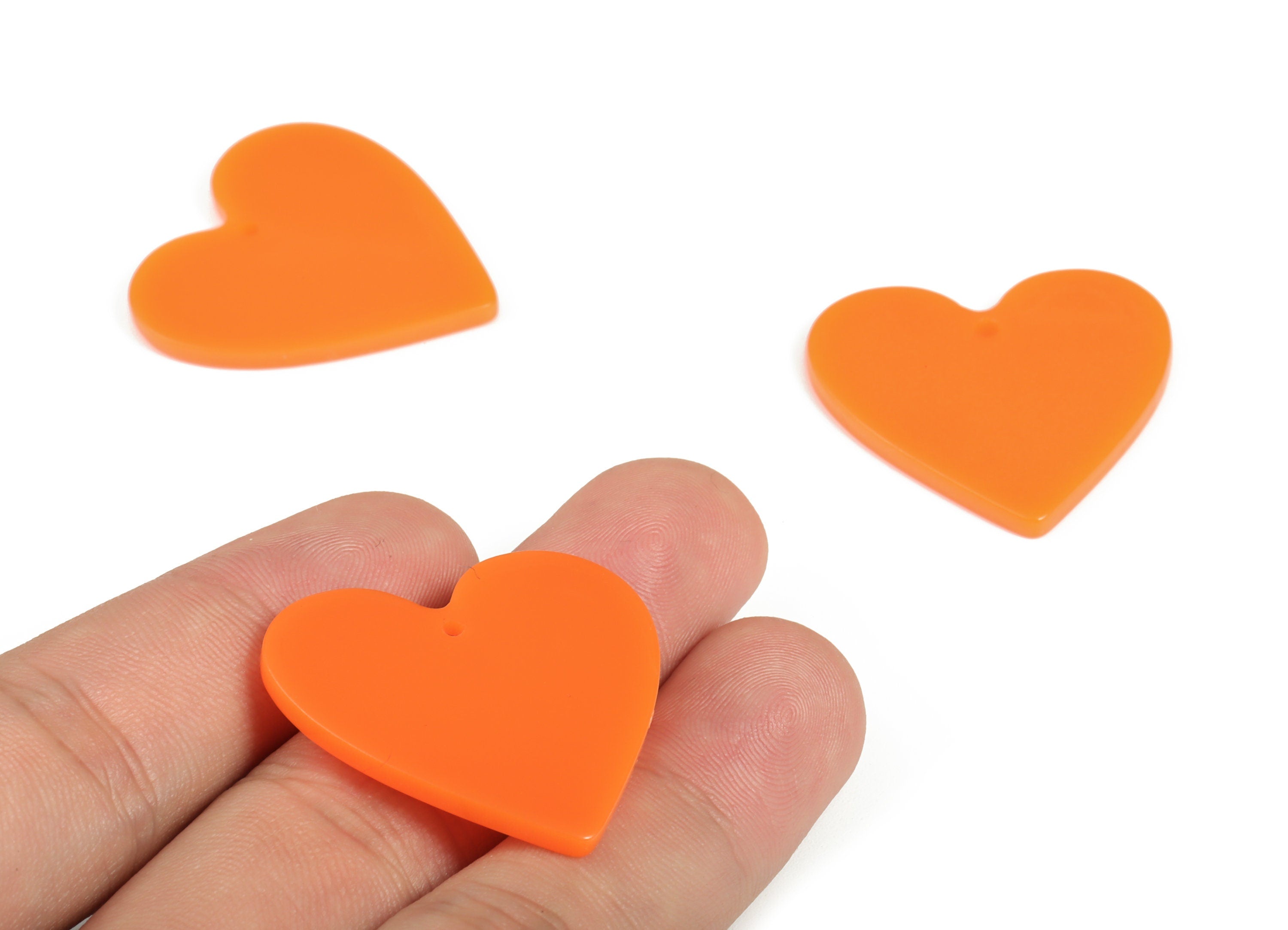 Acrylic Heart Earring Charms - Heart Pendant - Earring Findings - Jewelry Supplies - Color Code: A615 - 31.78x31.18x2.41mm - AC1431-A615 - DOMEDBAZAAR