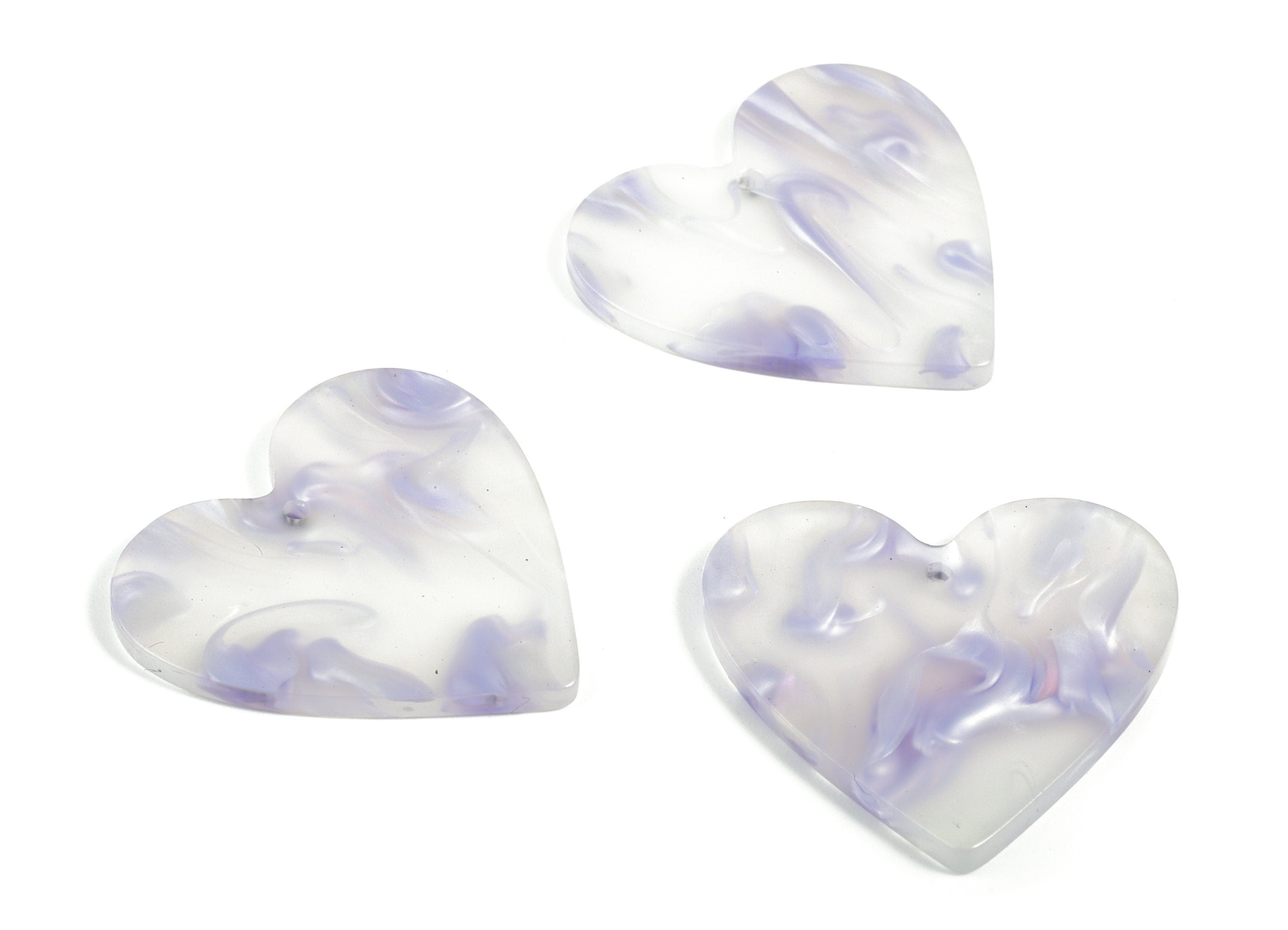 Acrylic Heart Earring Charms - Heart Pendant - Earring Findings - Jewelry Supplies - Color Code: A594 - 31.77x31.19x2.71mm - AC1431-A594 - DOMEDBAZAAR