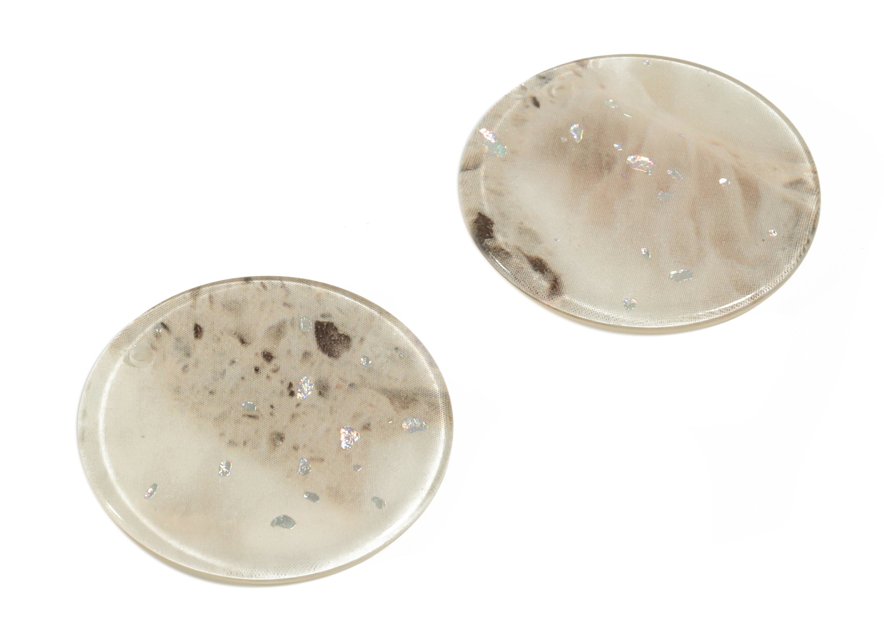 Acrylic Round Charms - Coin Earrings and Pendant - Jewelry Making Supplies - Color Code: A389 - 34.68x34.68x3.23mm - AC1135-A389 - DOMEDBAZAAR