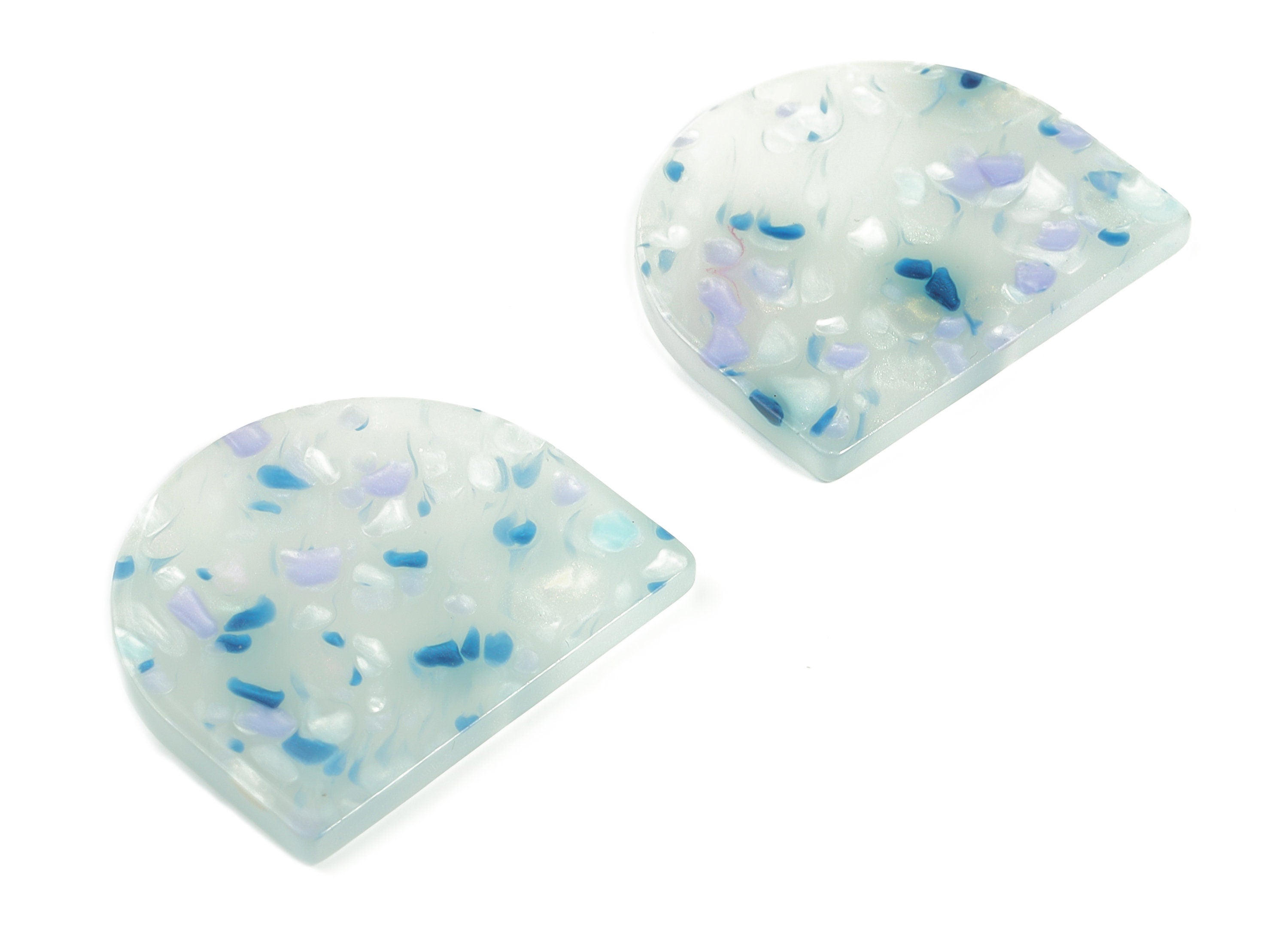 Acrylic D Earring Charms - Semi Circle Pendant - Earring Findings - Jewelry Supplies - Color Code: A605 - 33.39x29.22x2.43mm - AC1094-A605 - DOMEDBAZAAR