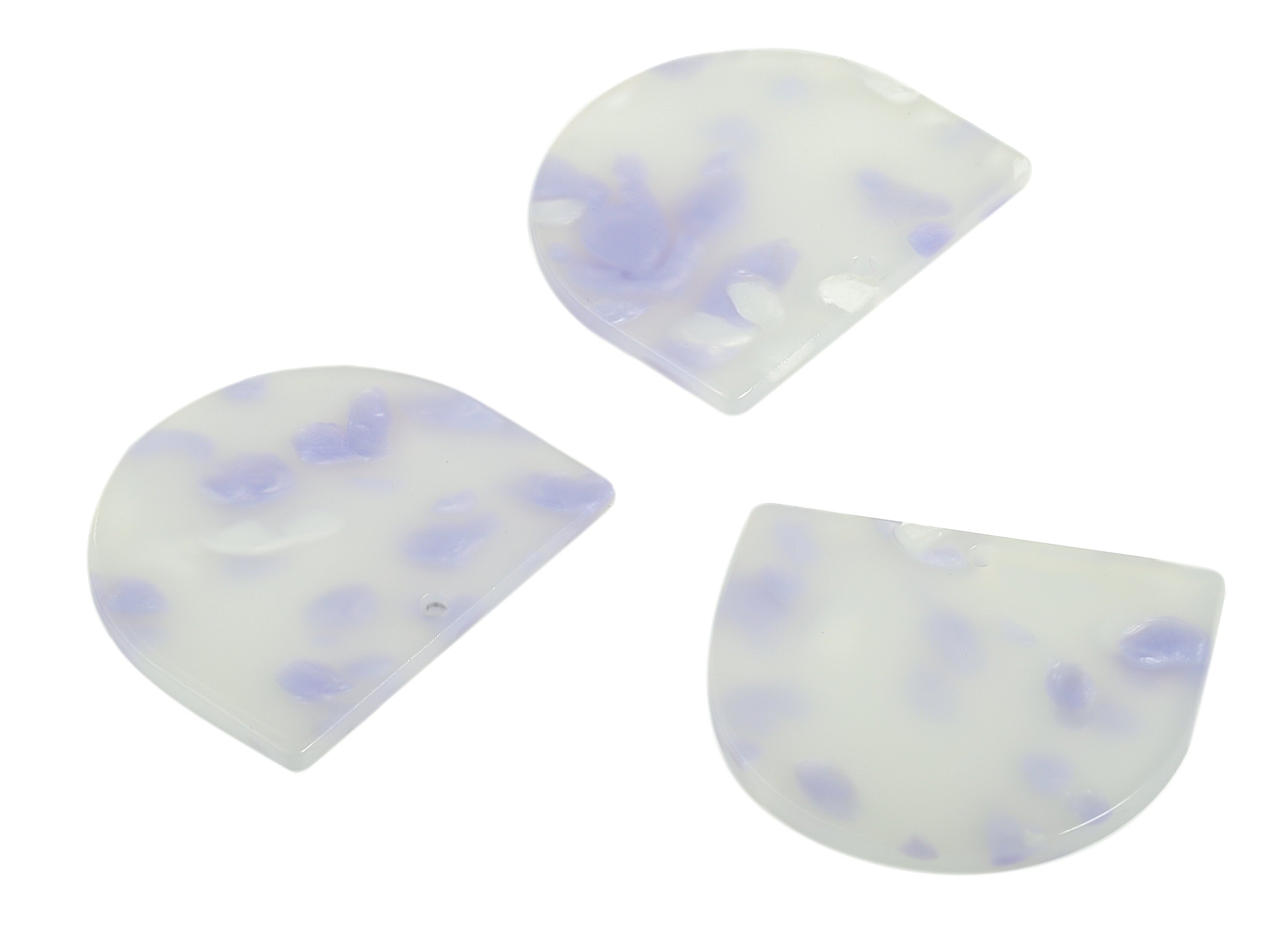 Acrylic D Earring Charms - Semi Circle Pendant - Earring Findings - Jewelry Supplies - Color Code: A595 - 33.24x29.26x2.43mm - AC1094-A595 - DOMEDBAZAAR