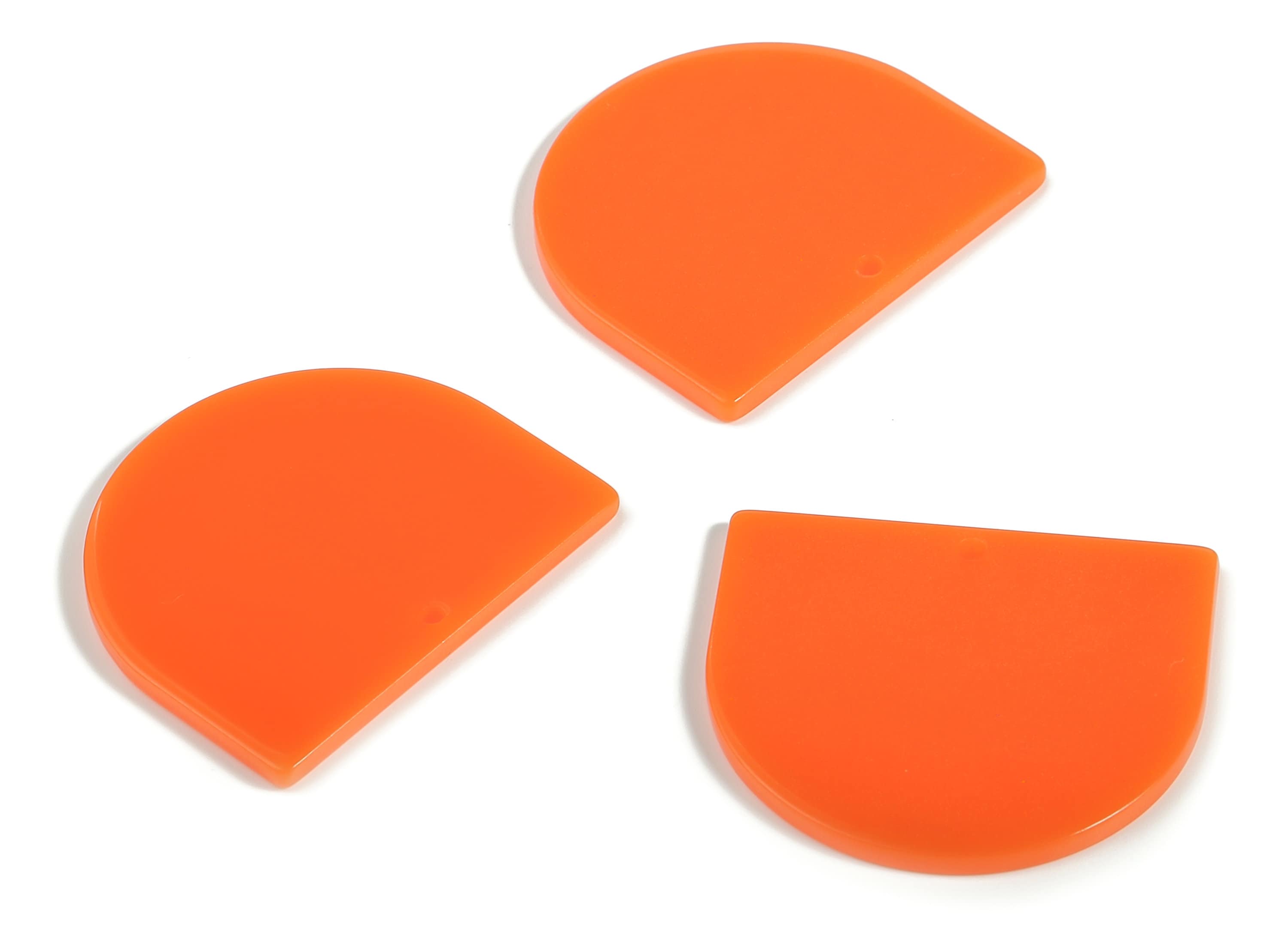 Acrylic D Earring Charms - Semi Circle Pendant - Earring Findings - Jewelry Supplies - Color Code: A615 - 33.4x29.25x2.42mm - AC1094-A615 - DOMEDBAZAAR