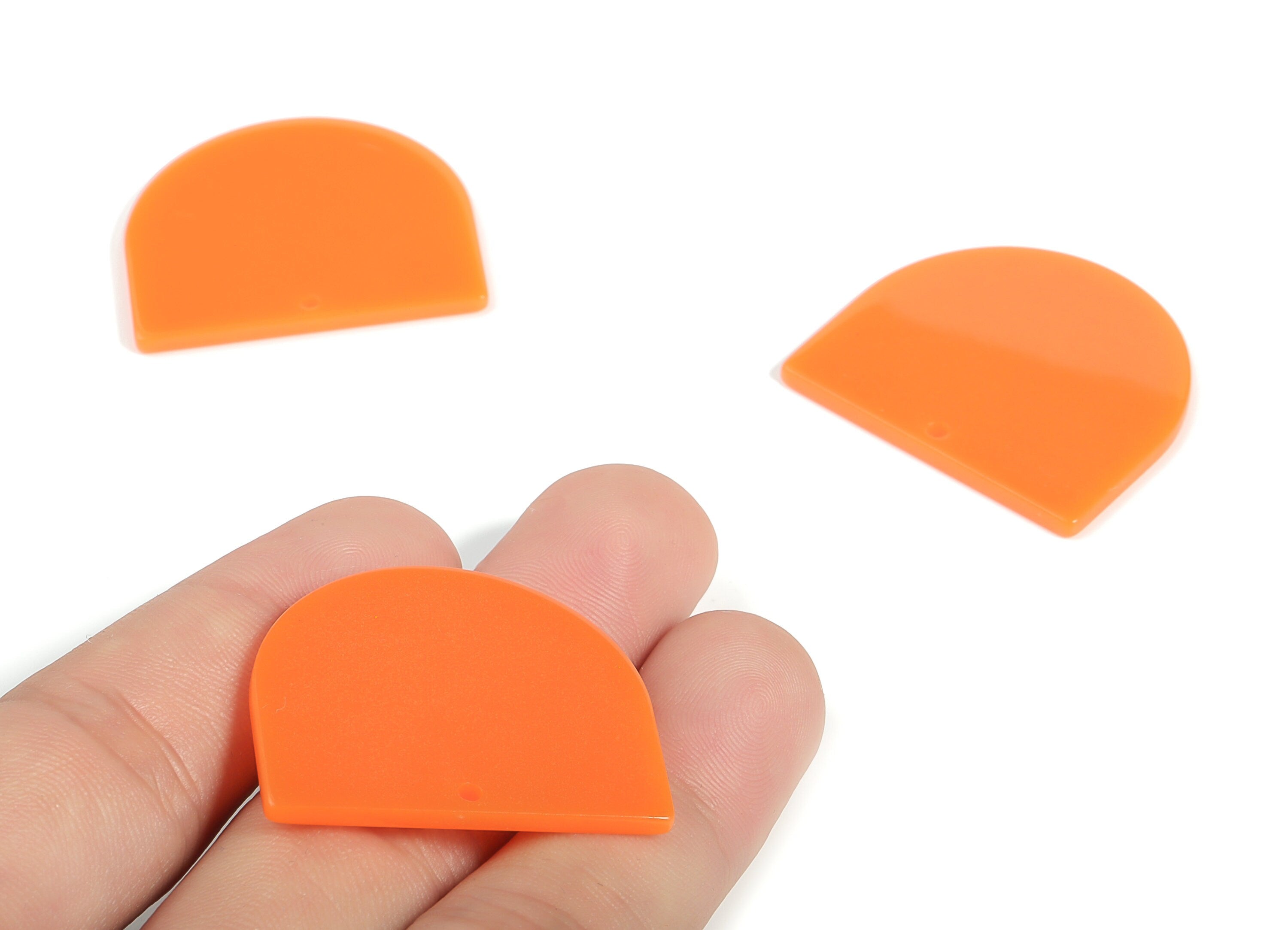 Acrylic D Earring Charms - Semi Circle Pendant - Earring Findings - Jewelry Supplies - Color Code: A615 - 33.4x29.25x2.42mm - AC1094-A615 - DOMEDBAZAAR