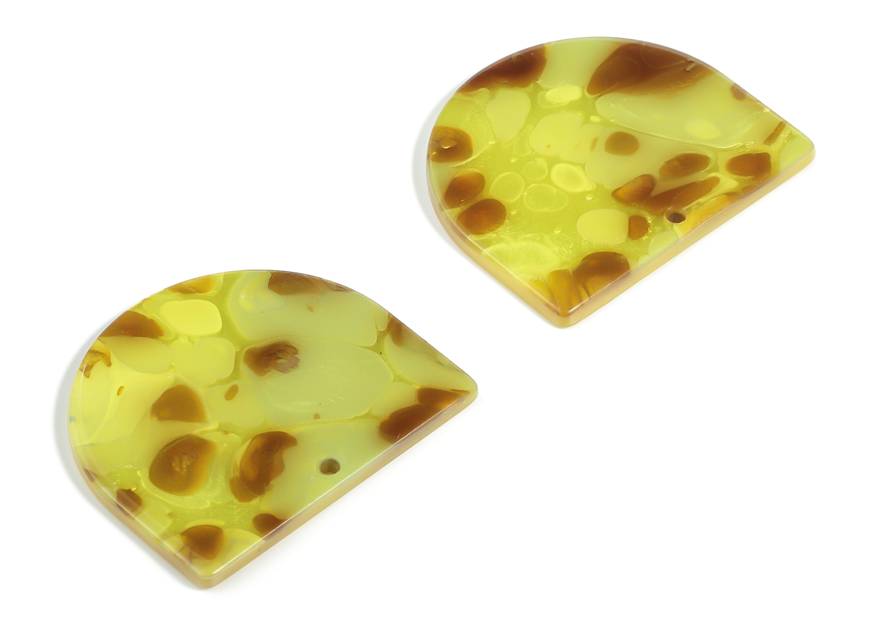 Acrylic D Earring Charms - Semi Circle Pendant - Earring Findings - Jewelry Supplies - Color Code: A619 - 33.34x29.22x2.30mm - AC1094-A619 - DOMEDBAZAAR