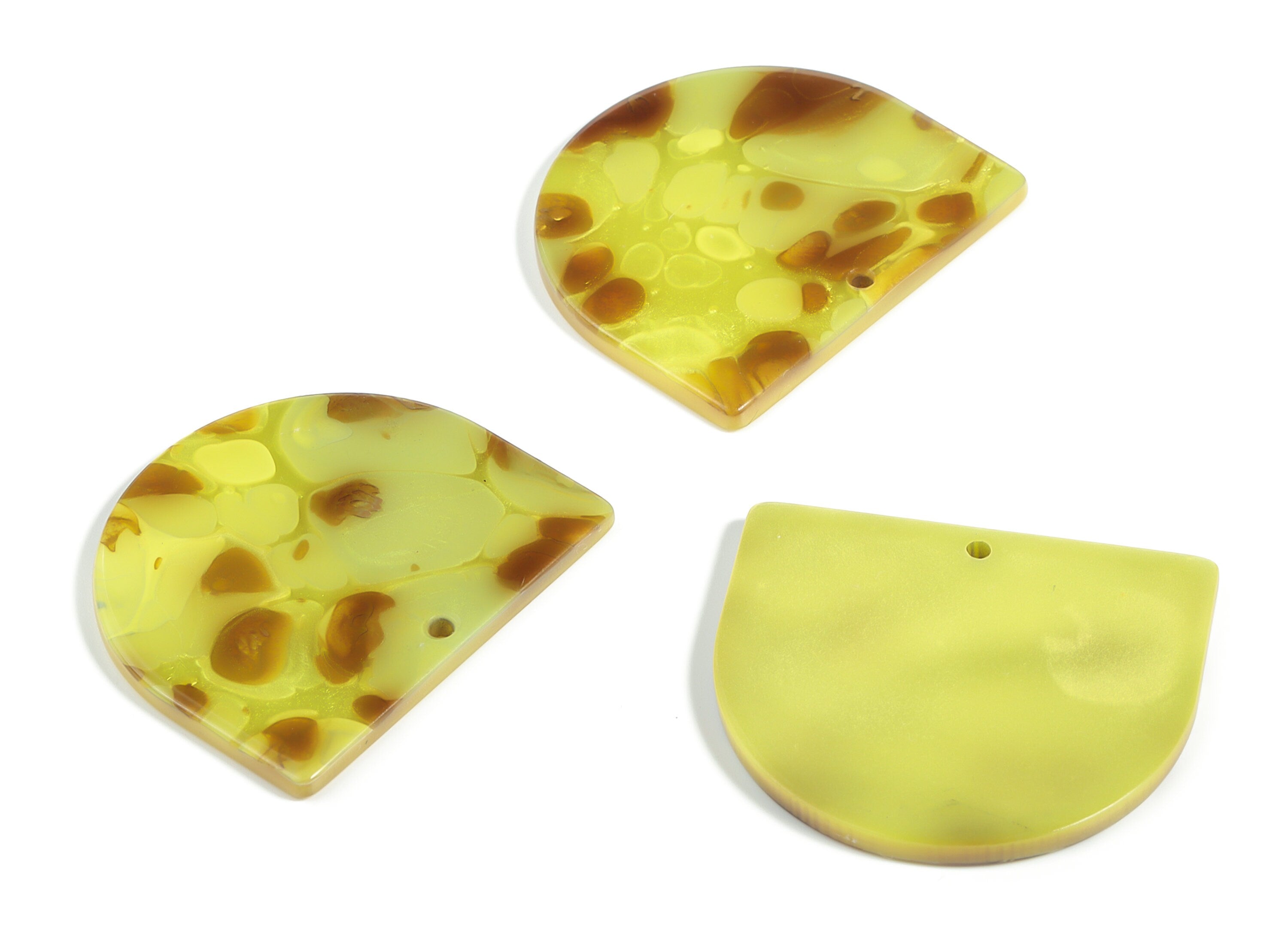 Acrylic D Earring Charms - Semi Circle Pendant - Earring Findings - Jewelry Supplies - Color Code: A619 - 33.34x29.22x2.30mm - AC1094-A619 - DOMEDBAZAAR