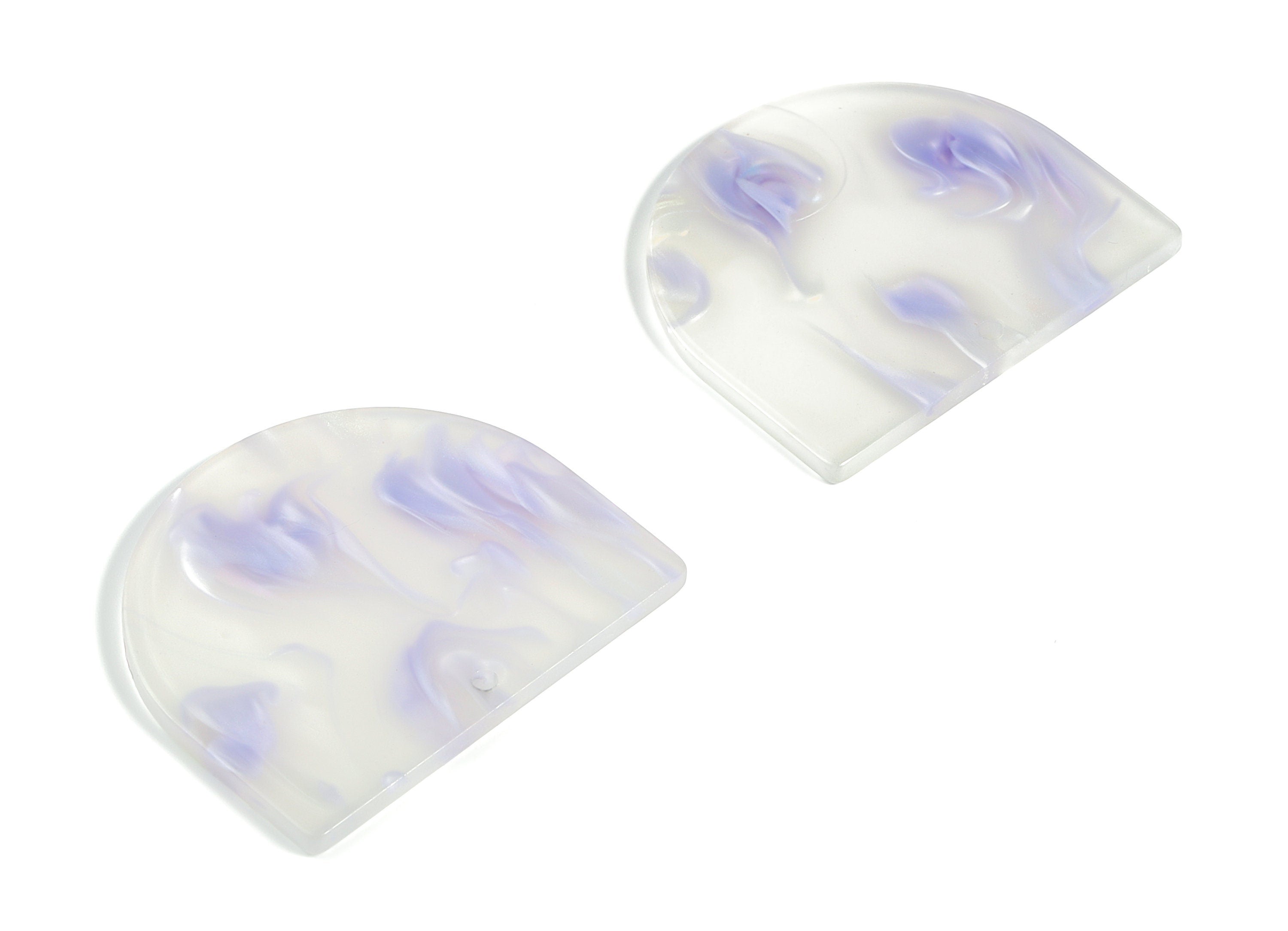 Acrylic D Earring Charms - Semi Circle Pendant - Earring Findings - Jewelry Supplies - Color Code: A594 - 33.45x29.2x2.49mm - AC1094-A594 - DOMEDBAZAAR