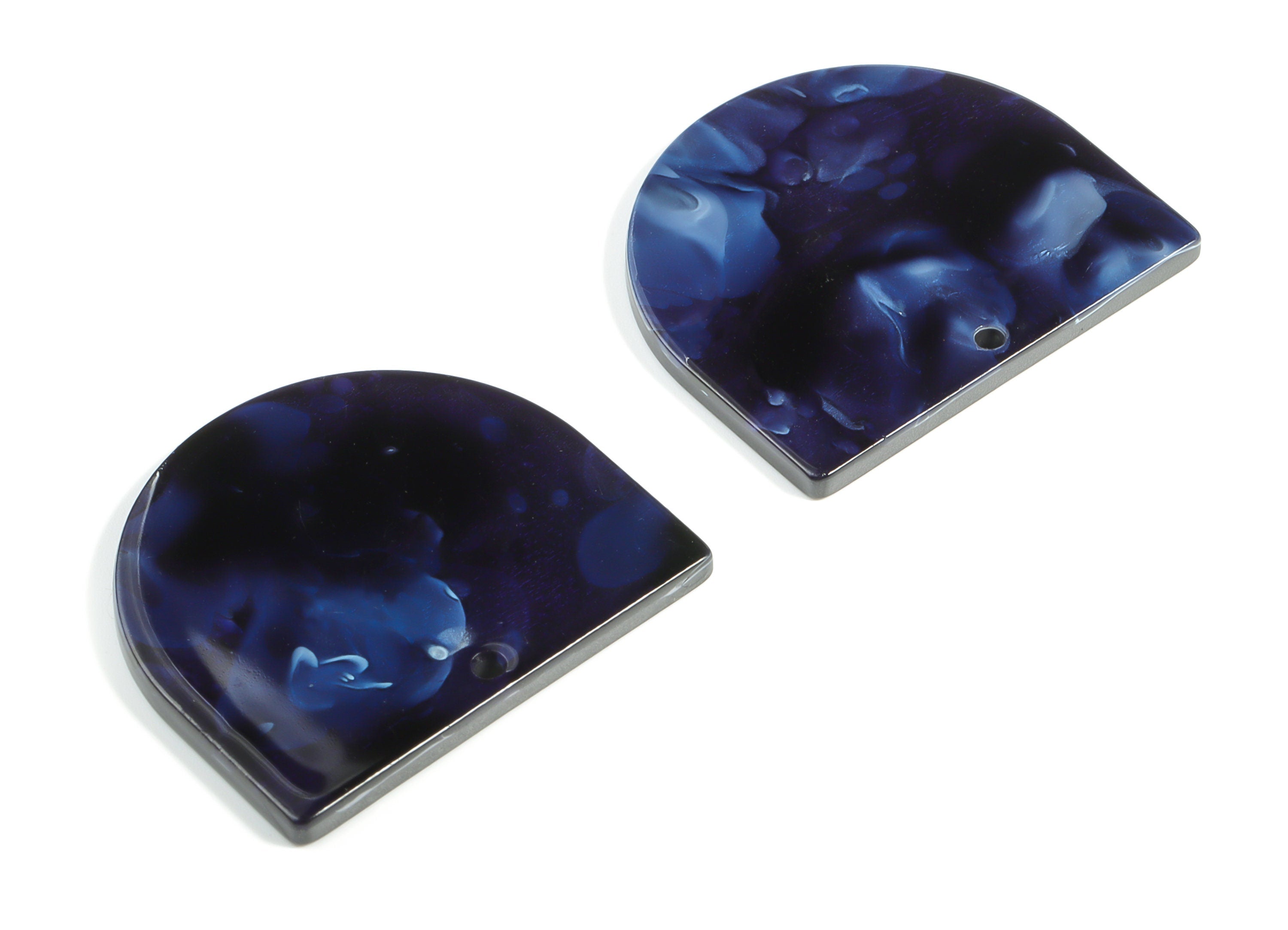 Acrylic D Earring Charms - Semi Circle Pendant - Earring Findings - Jewelry Supplies - Color Code: A634 - 33.32x29.22x2.66mm - AC1094-A634 - DOMEDBAZAAR