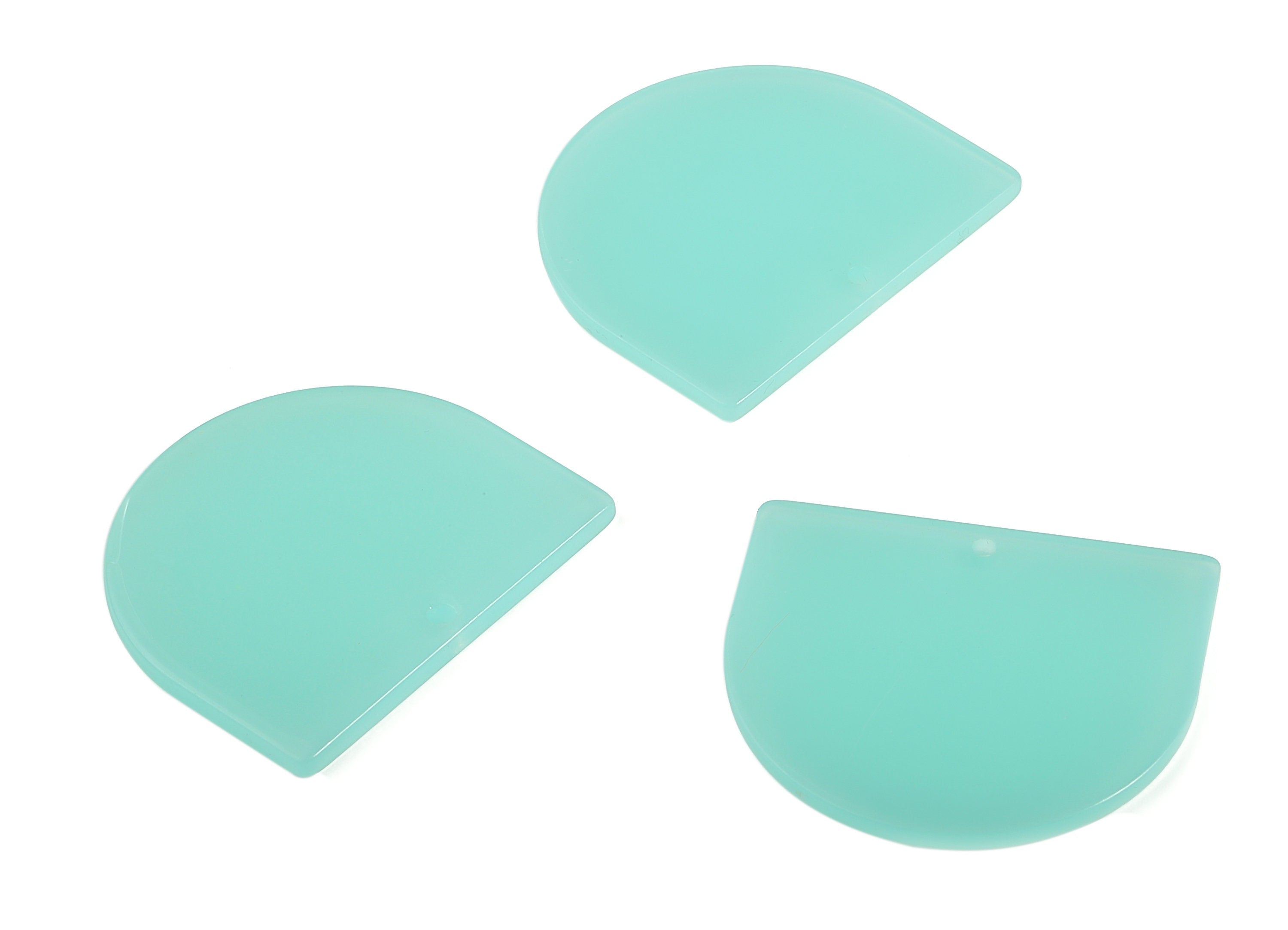 Acrylic D Earring Charms - Semi Circle Pendant - Earring Findings - Jewelry Supplies - Color Code: A612 - 33.31x29.19x2.20mm - AC1094-A612 - DOMEDBAZAAR