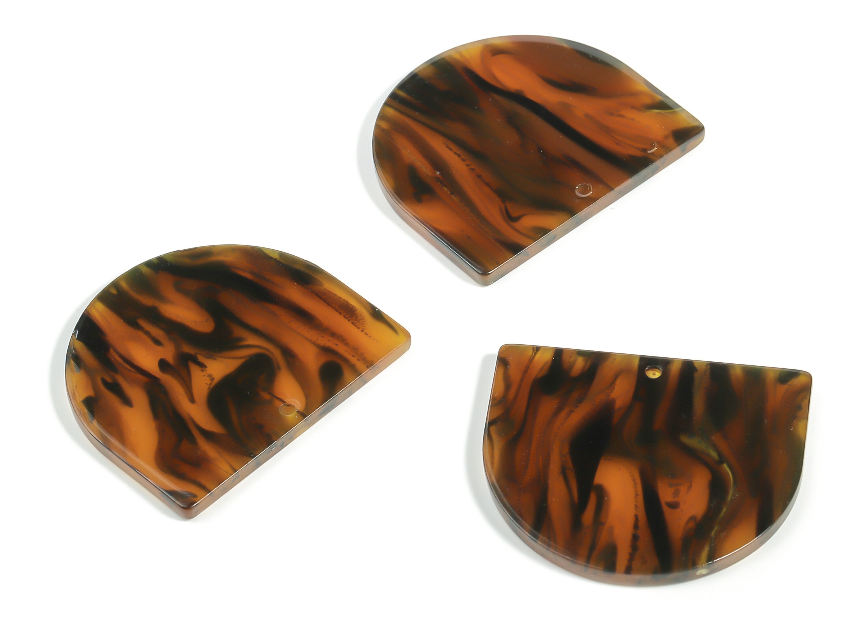 Acrylic D Earring Charms - Semi Circle Pendant - Earring Findings - Jewelry Supplies - Color Code: A625 - 33.39x29.21x2.59mm - AC1094-A625 - DOMEDBAZAAR