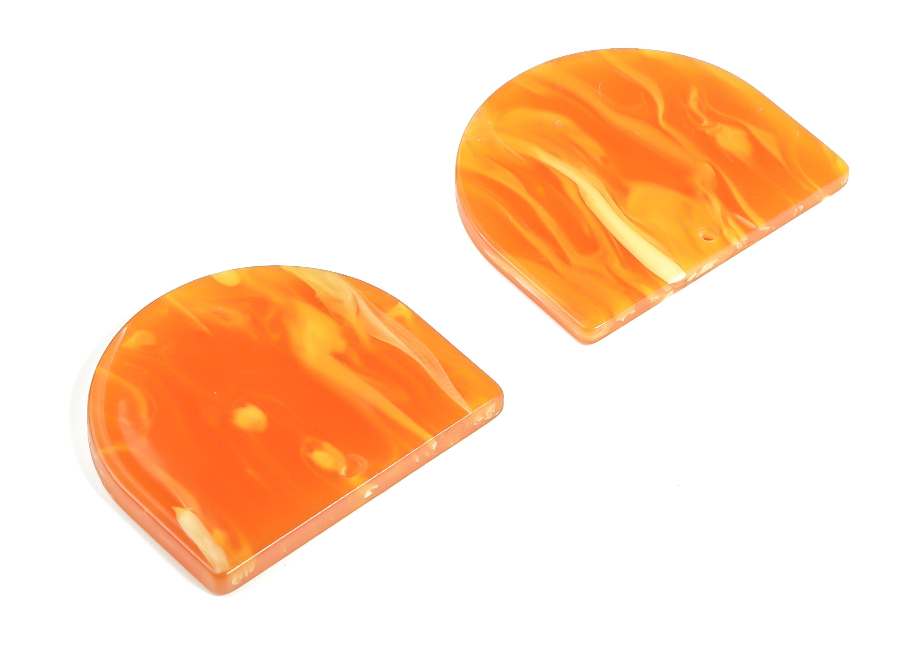 Acrylic D Earring Charms - Semi Circle Pendant - Earring Findings - Jewelry Supplies - Color Code: A563 - 33.28x29.24x2.81mm - AC1094-A563 - DOMEDBAZAAR