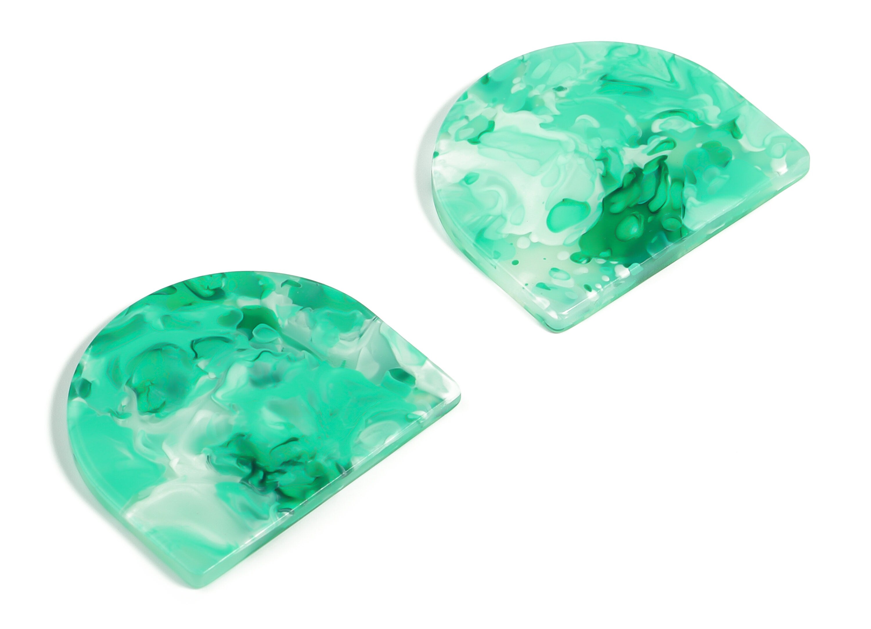 Acrylic D Earring Charms - Semi Circle Pendant - Earring Findings - Jewelry Supplies - Color Code: A603 - 33.42x29.35x2.98mm - AC1094-A603 - DOMEDBAZAAR