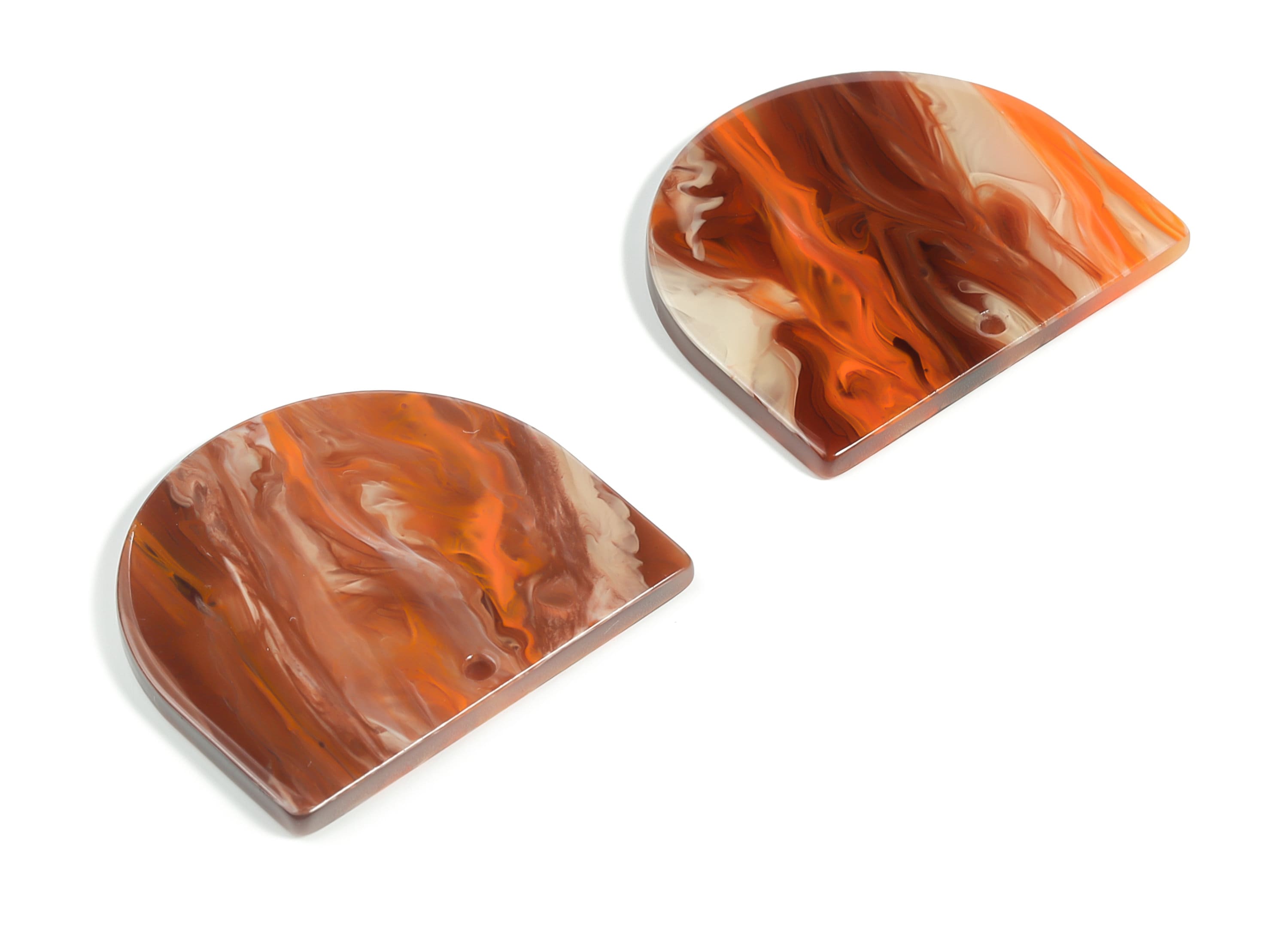 Jewe Acrylic D Earring Charms - Semi Circle Pendant - Earring Findings - lry Supplies - Color Code: A622 - 33.25x29.19x2.46mm - AC1094-A622 - DOMEDBAZAAR