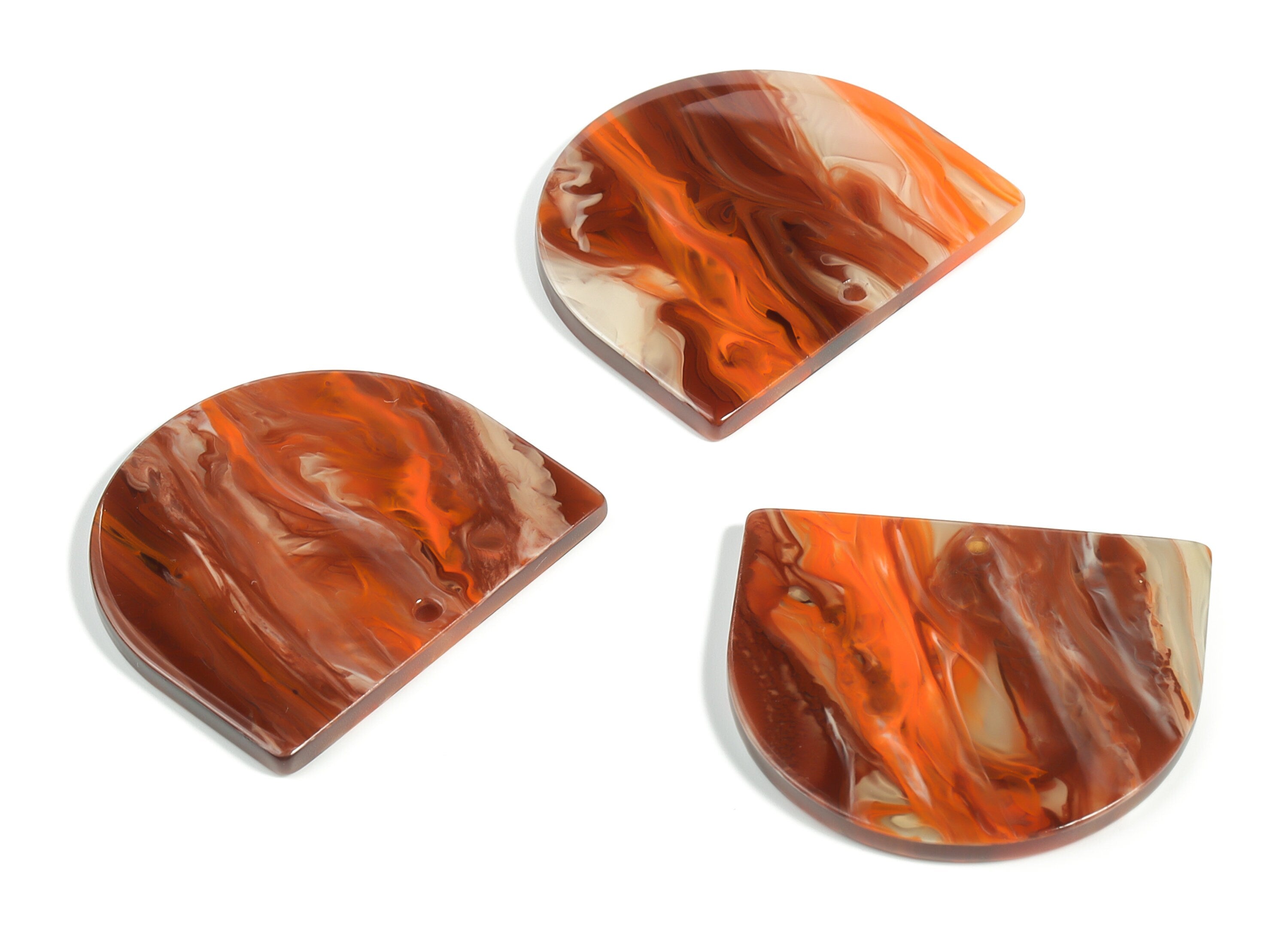 Jewe Acrylic D Earring Charms - Semi Circle Pendant - Earring Findings - lry Supplies - Color Code: A622 - 33.25x29.19x2.46mm - AC1094-A622 - DOMEDBAZAAR