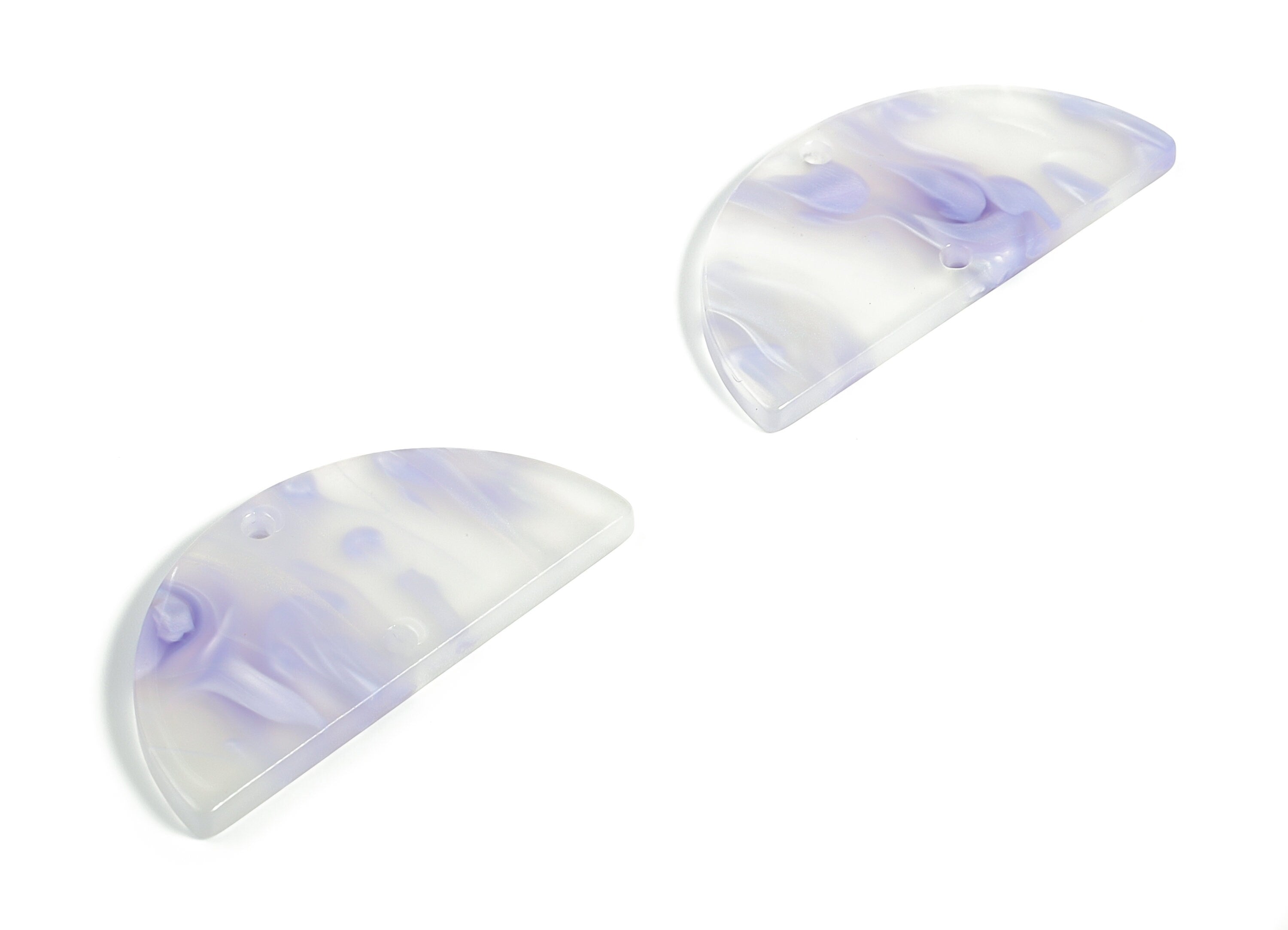 Acrylic Semicircle Earring Connectors - Acrylic Half Moon Charms - 2 Holes - Jewelry Supplies - Color Code:A594 - 34x17x2.6mm - AC1218-A594 - DOMEDBAZAAR