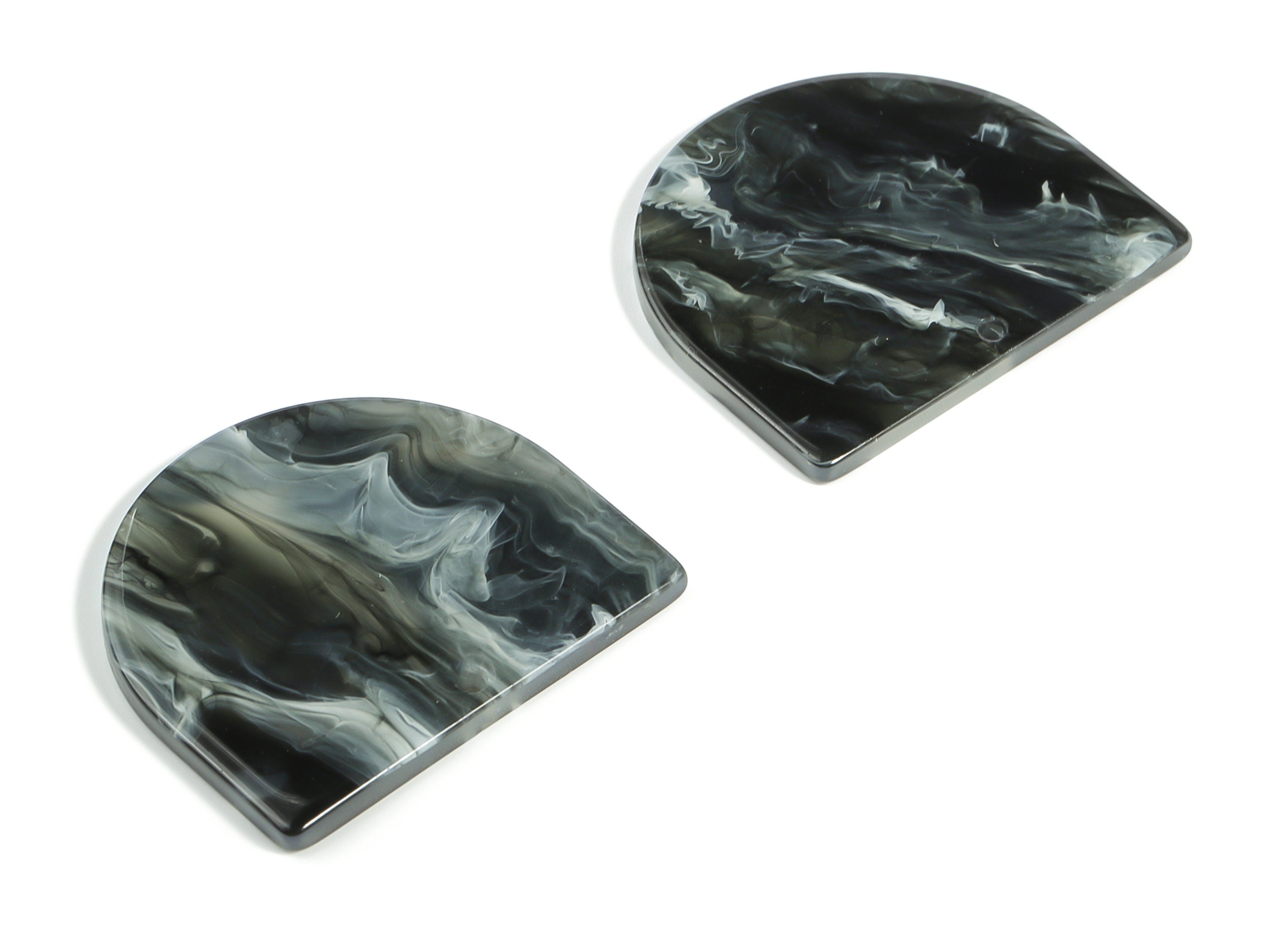 Acrylic D Earring Charms - Semi Circle Pendant - Earring Findings - Jewelry Supplies - Color Code: A626 - 33.15x29.06x2.44mm - AC1094-A626 - DOMEDBAZAAR