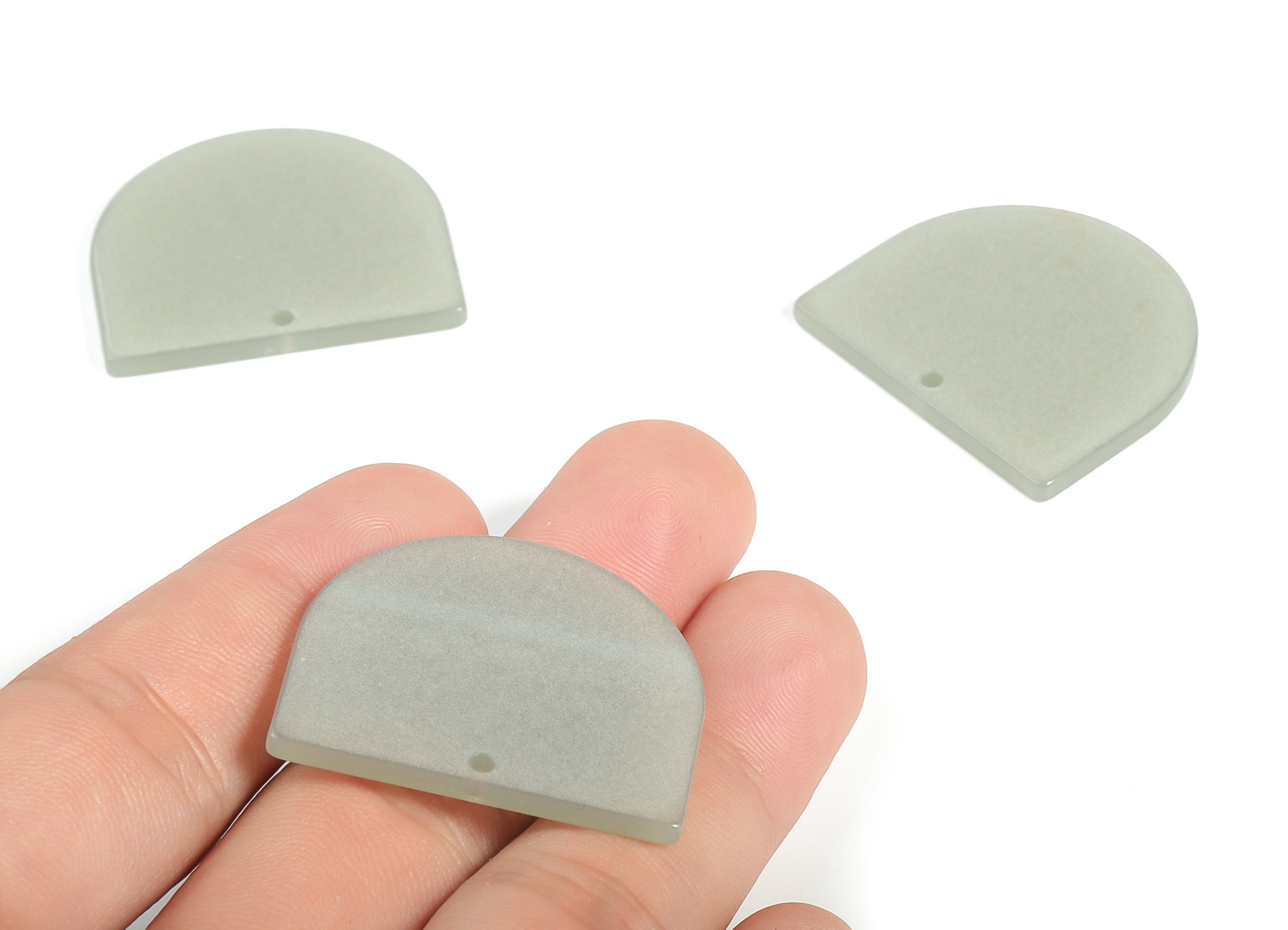 Acrylic D Earring Charms - Semi Circle Pendant - Earring Findings - Jewelry Supplies - Color Code: A627 - 33.15x29.25x2.36mm - AC1094-A627 - DOMEDBAZAAR