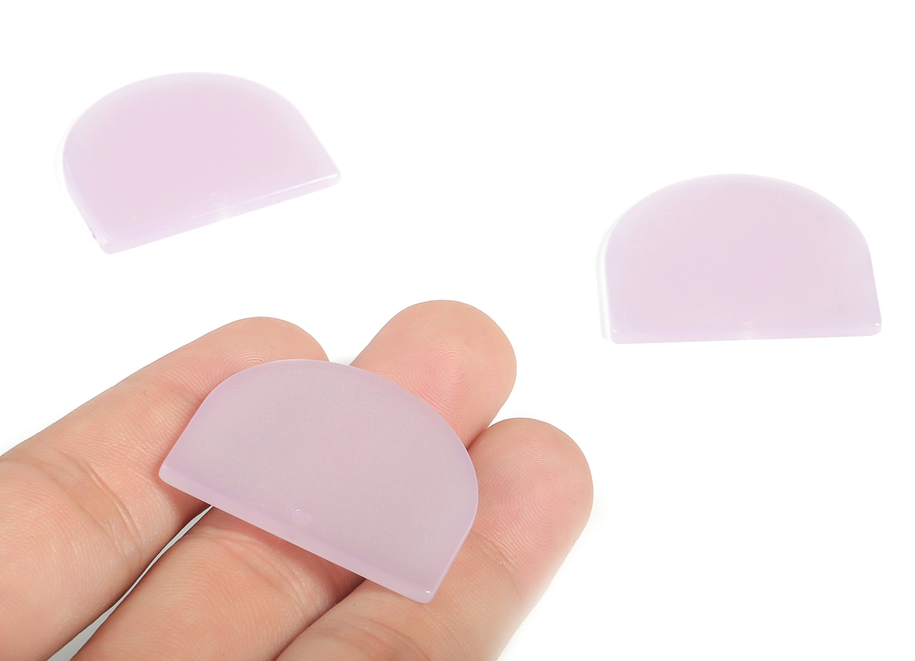 Acrylic D Earring Charms - Semi Circle Pendant - Earring Findings - Jewelry Supplies - Color Code: A613 - 33.22x29.1x2.48mm - AC1094-A613 - DOMEDBAZAAR