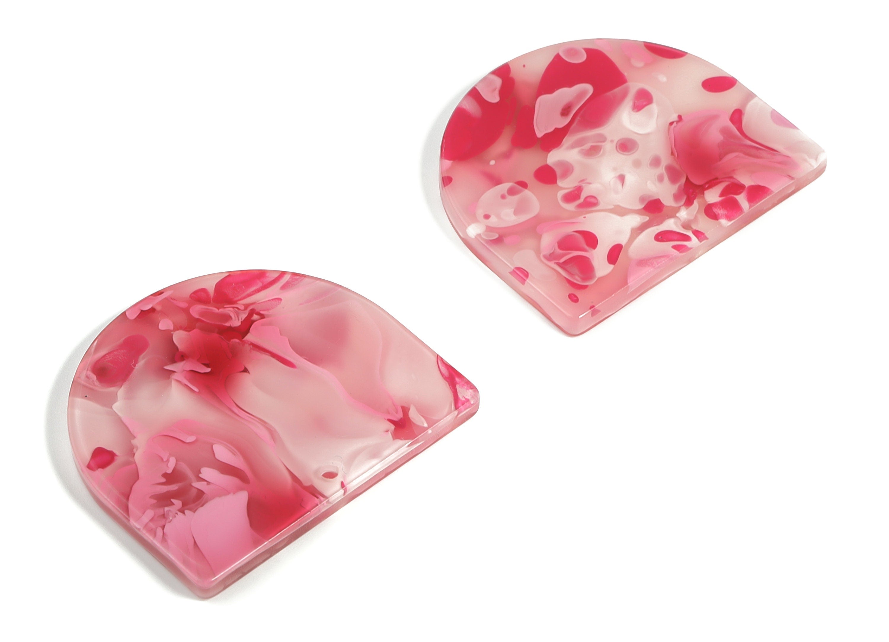 Acrylic D Earring Charms - Semi Circle Pendant - Earring Findings - Jewelry Supplies - Color Code: A633 - 33.42x29.38x2.95mm - AC1094-A633 - DOMEDBAZAAR