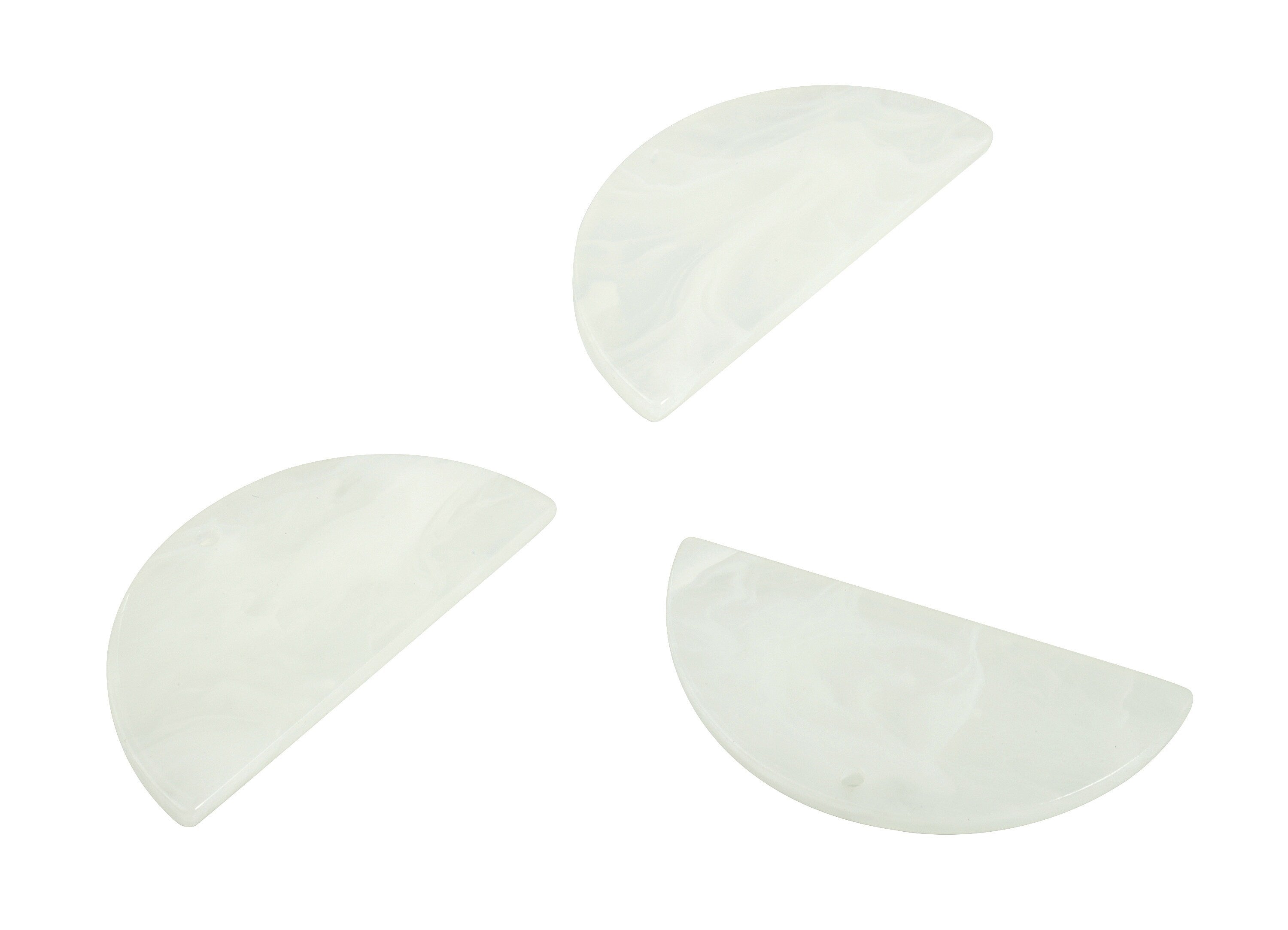 Acrylic Semicircle Earring Charms - Acrylic Half Moon Pendant - Jewelry Making Supplies - Color Code: A520 - 37.49x18.73x2.2mm - AC2252-A520 - DOMEDBAZAAR
