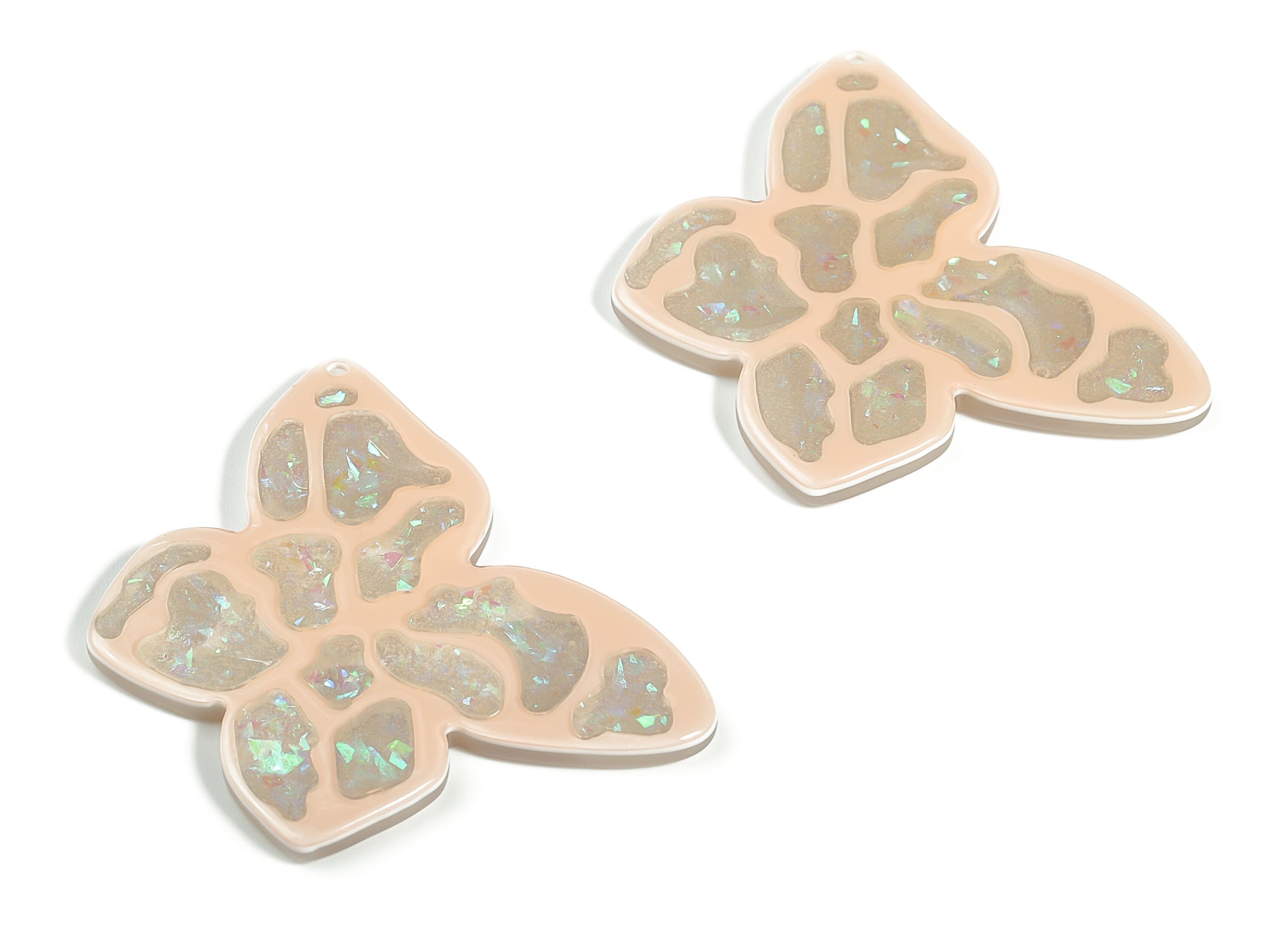 Spraylacquer Acrylic Butterfly Earring Charms - Acrylic Butterfly Pendant - Jewelry Making Supplies - 40.39x29.03x2.84mm - AC2256 - DOMEDBAZAAR