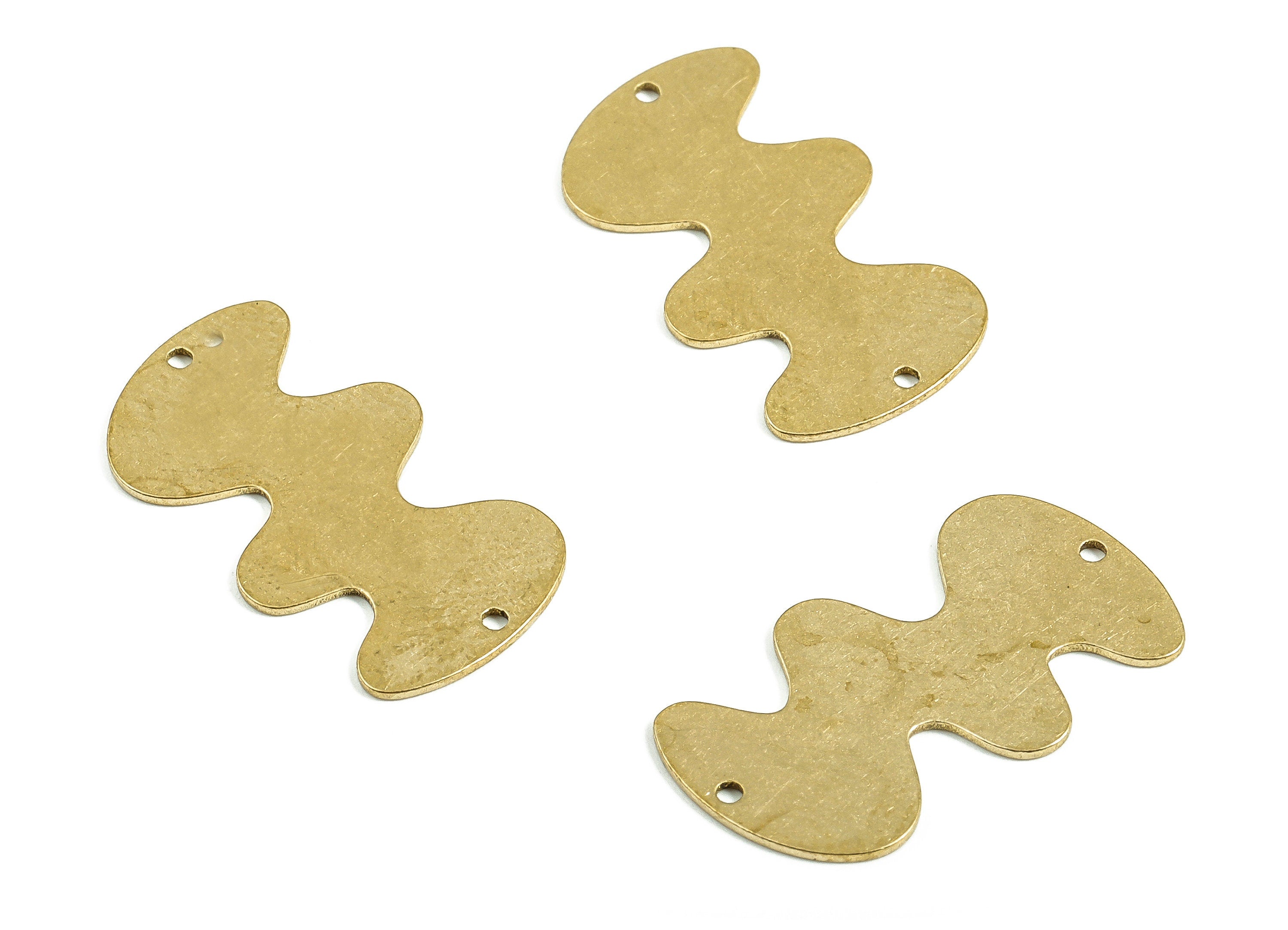 Personalized stamping blank - Cloud Earring Connector - Raw Brass Cloud Earring Charms - Earrings Finding  - 22.29x12.5x0.57mm - PP4035 - DOMEDBAZAAR