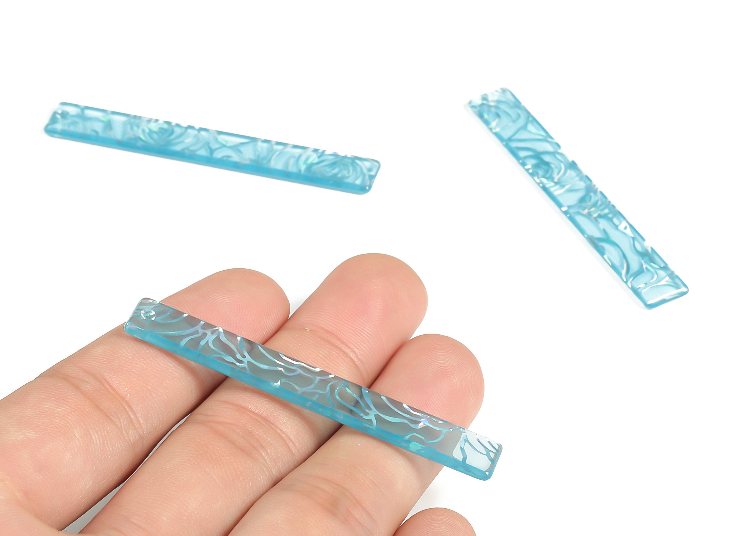 Acrylic Stick Charms - Bar Earrings and Pendant - Earring Findings - Jewellery Supplies - Color Code: A653 - 59.6x7.8x2.6mm - AC1049-A653 - DOMEDBAZAAR