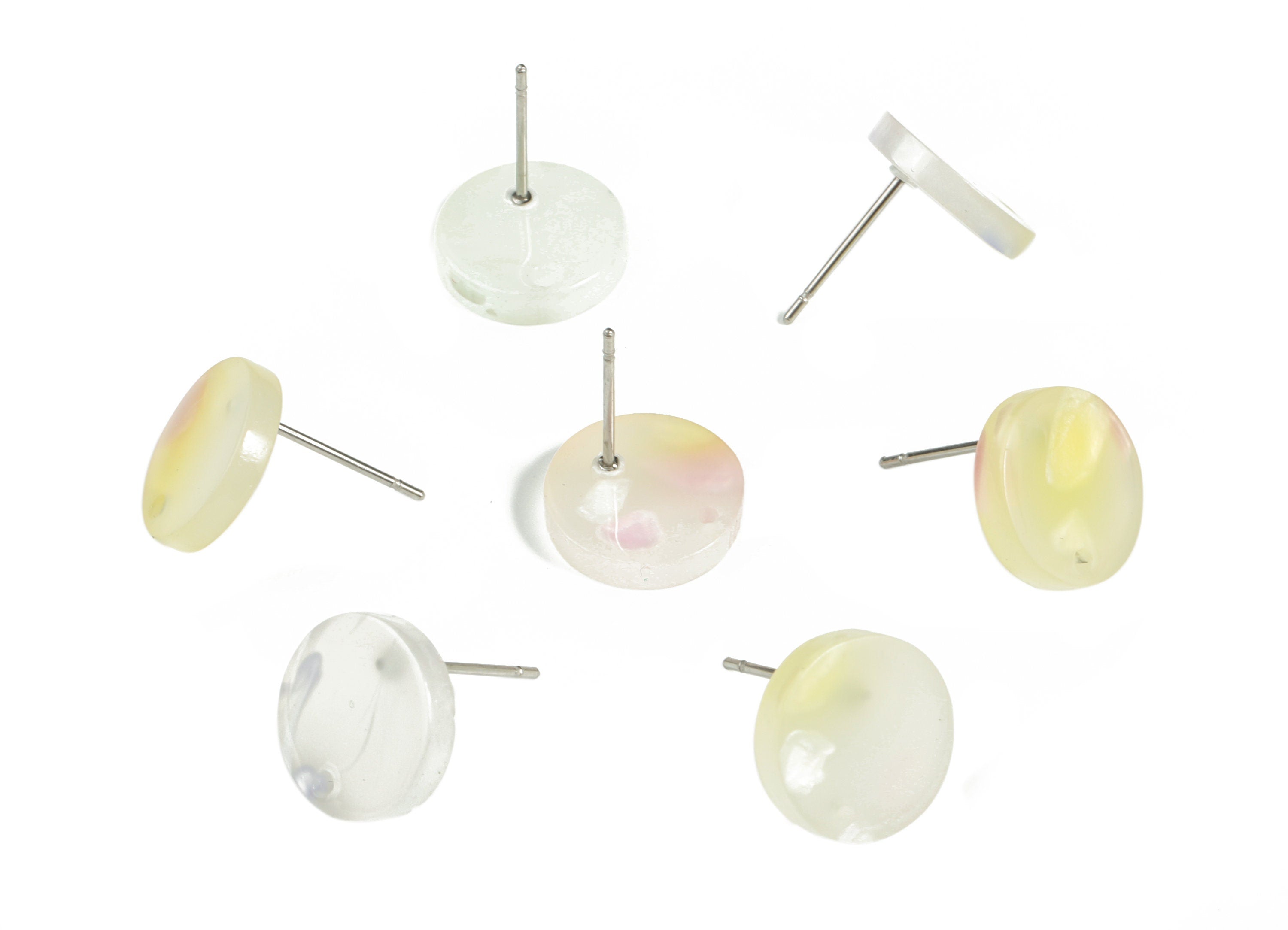 Acrylic Round Earring Post - Acrylic Round Earring Stud - Earring Post Findings - Color Code: A596- 11.74x11.77x2.63mm - AC1139-A596 - DOMEDBAZAAR