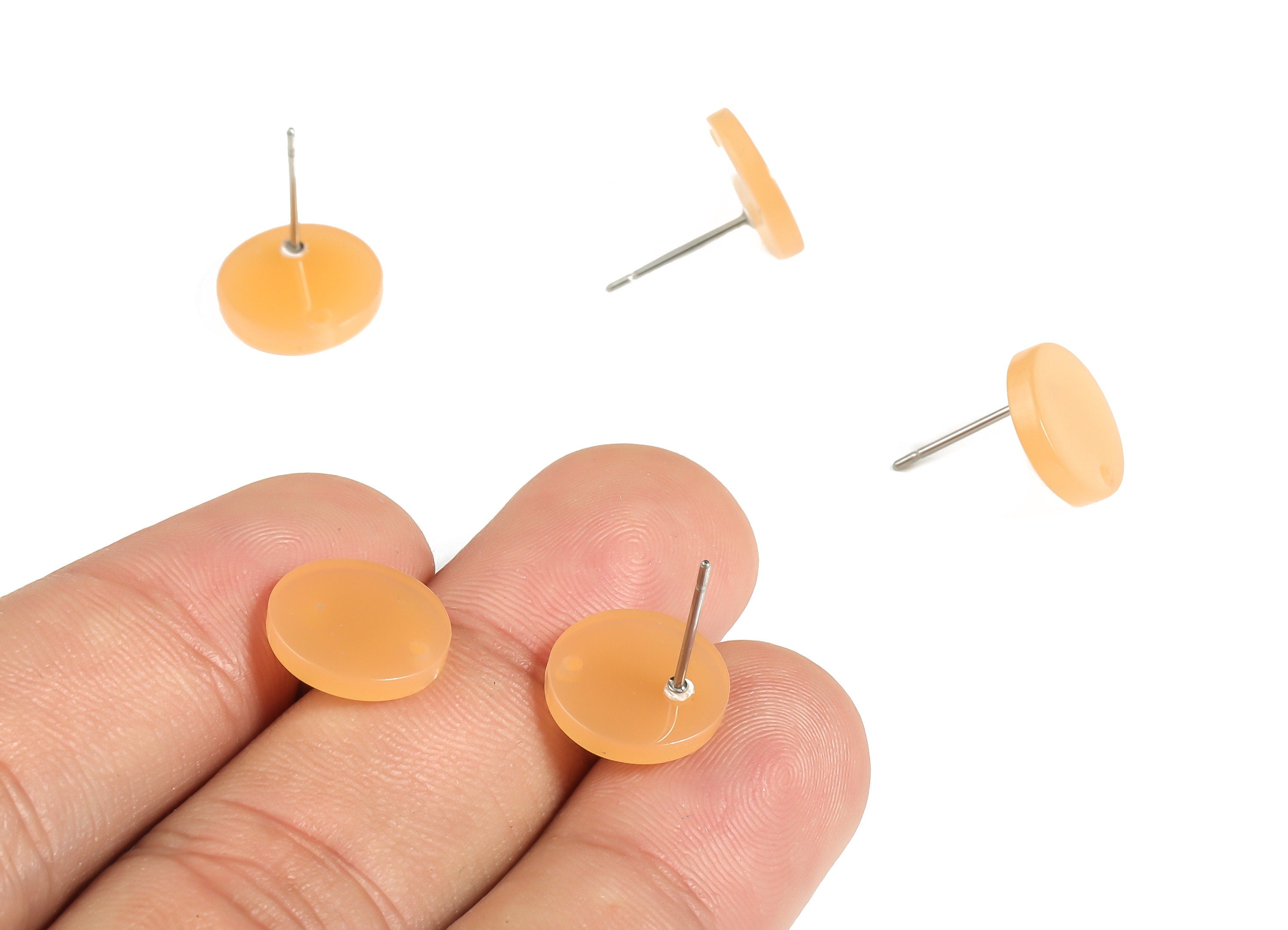 Acrylic Round Earring Stud - Acrylic Round Earring Post - Earring Post Findings - Color Code: A628- 11.73x11.71x2.19mm - AC1139-A628 - DOMEDBAZAAR