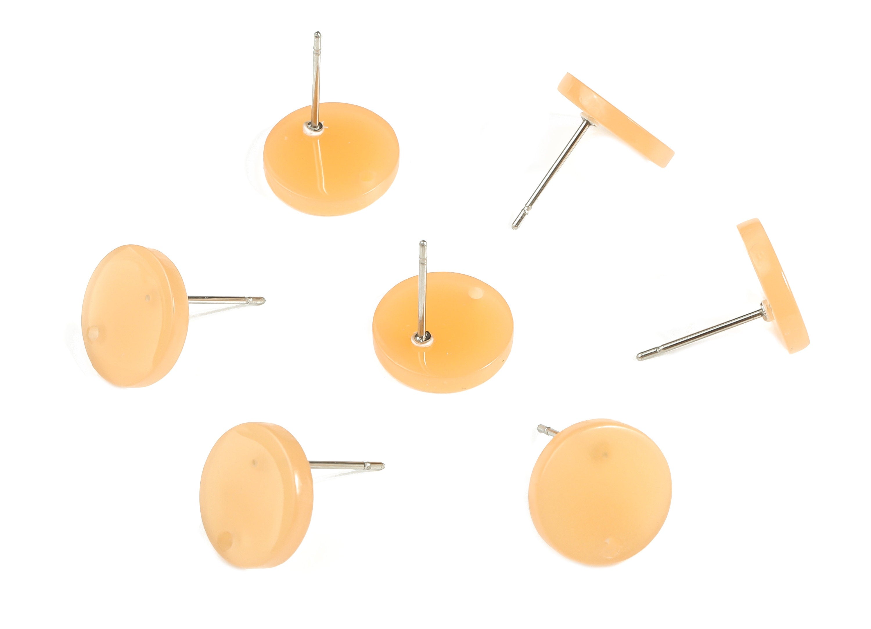 Acrylic Round Earring Stud - Acrylic Round Earring Post - Earring Post Findings - Color Code: A628- 11.73x11.71x2.19mm - AC1139-A628 - DOMEDBAZAAR