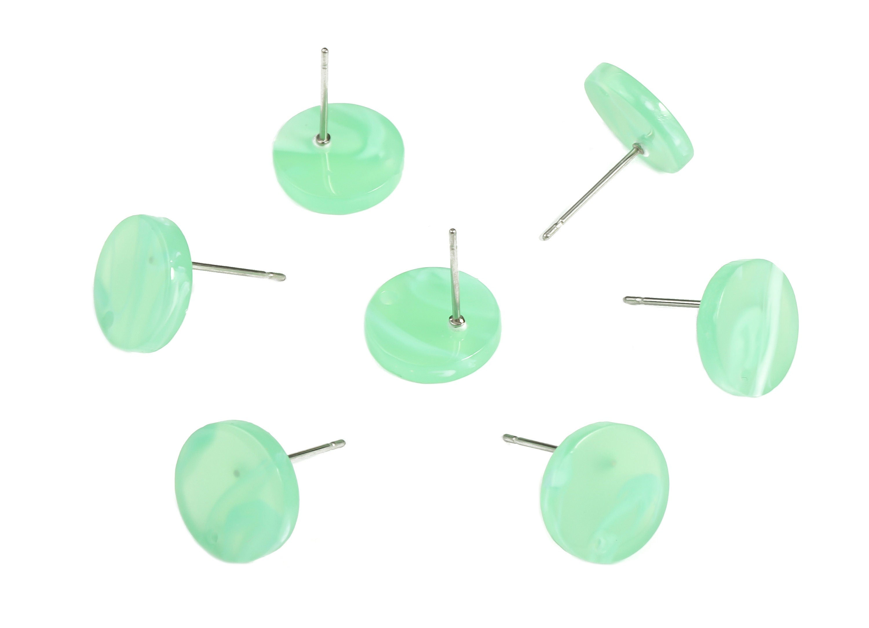 Acrylic Round Earring Post - Acrylic Round Earring Stud - Earring Post Findings - Color Code: A610- 11.82x11.71x2.35mm - AC1139-A610 - DOMEDBAZAAR
