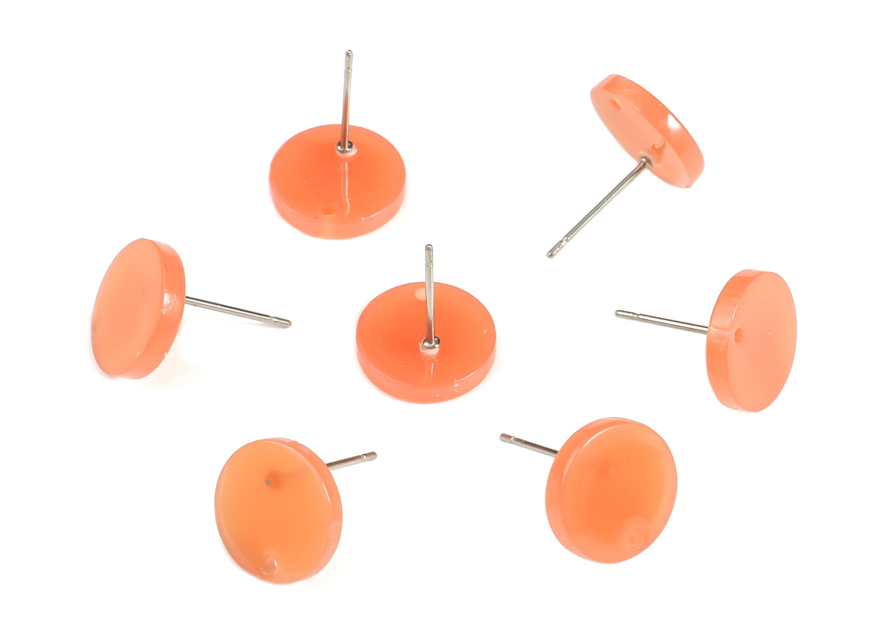 Acrylic Round Earring Post - Acrylic Round Earring Stud - Earring Post Findings - Color Code: A614- 11.71x11.64x2.28mm - AC1139-A614 - DOMEDBAZAAR